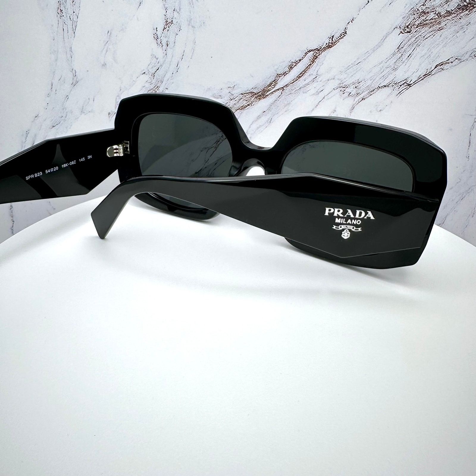 Prada New PRADA Sunglasses Black Silver Symbole Logo Oversized Size ONE SIZE - 14 Thumbnail