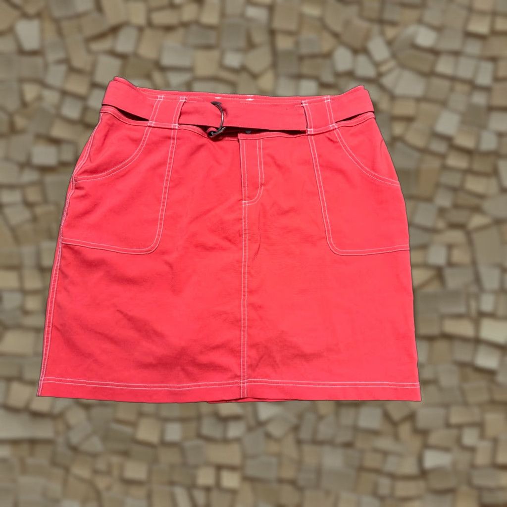 Vintage Jofit Skirt Women’s 12 Orange Mini Pockets Belt, With Belt, Short, Zip, Solid, Casual, Regular, Fall Spring Summer, 12, Womens Size 34" / US 12 / IT 48 - 1 Thumbnail