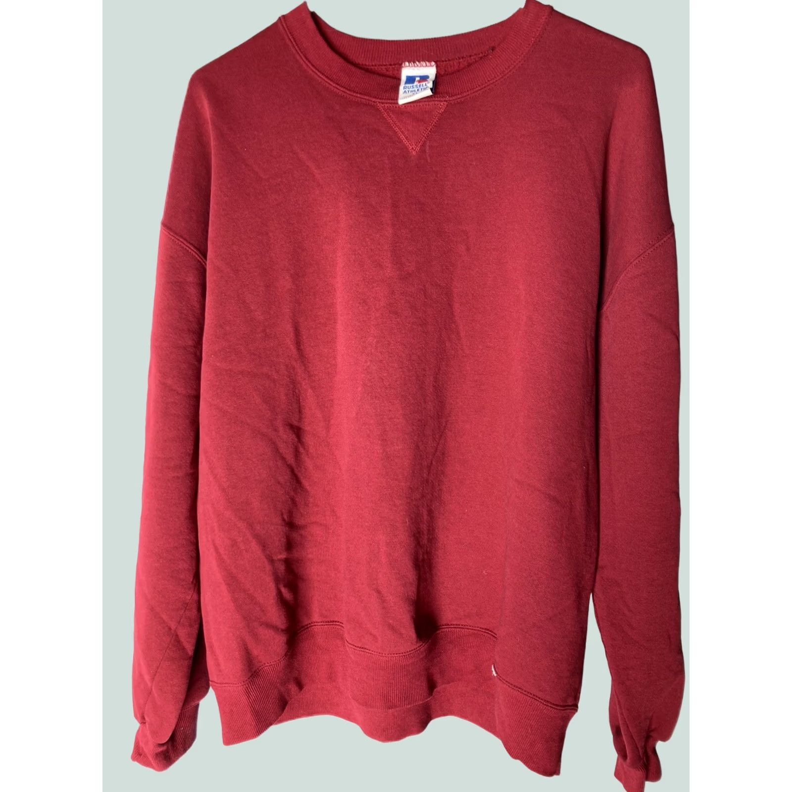 Vintage VINTAGE Russell Sweatshirt Crewneck 90s Maroon XL Mens Pullover Made USA Size US XL / EU 56 / 4 - 1 Thumbnail
