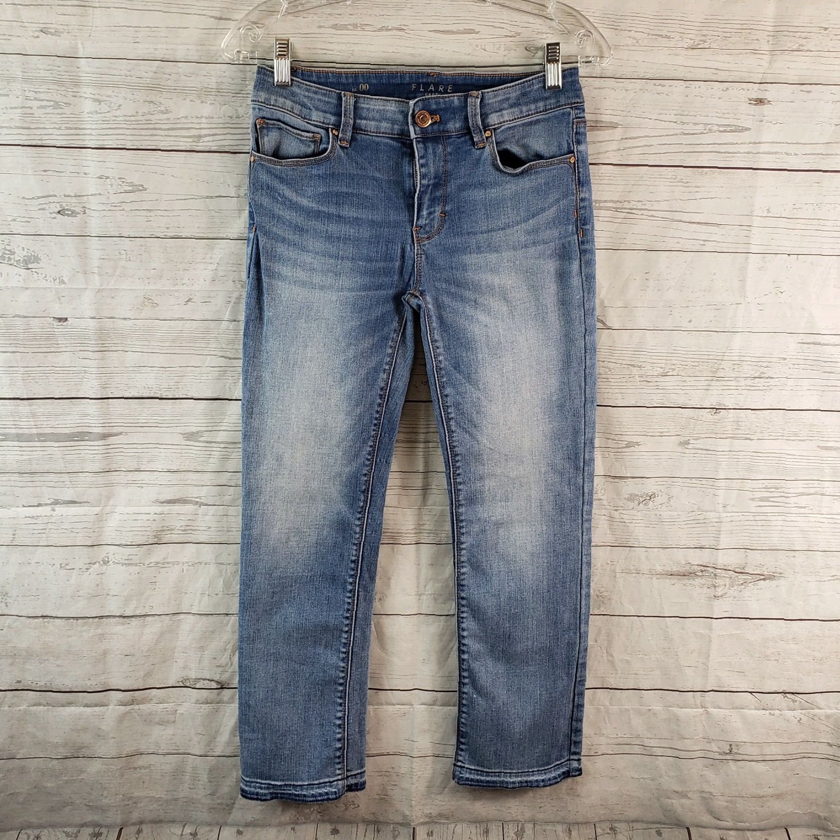 White House Black Market White House Black Market Womens The Flare Crop Jeans Sz 00 Blue Low Rise Jeans Crop Women's 00 Blue Glnt Size 24" / US 00 / IT 34 - 2 Thumbnail
