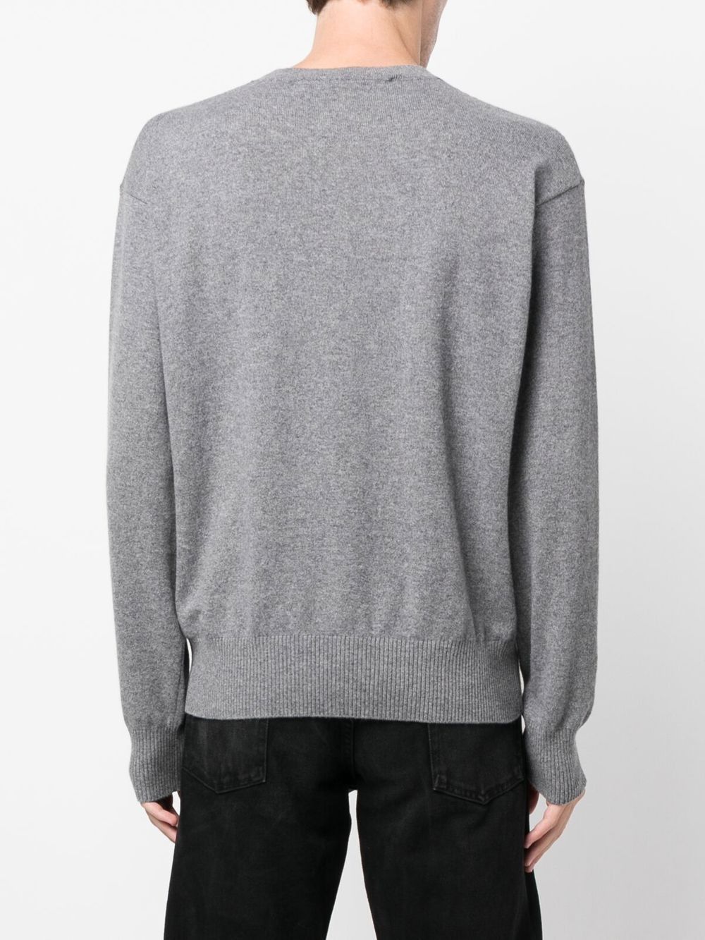 Off-White o1gr1nt1124 For All Knit Cashm Crewneck Sweater Melange Grey Size US XL / EU 56 / 4 - 2 Thumbnail