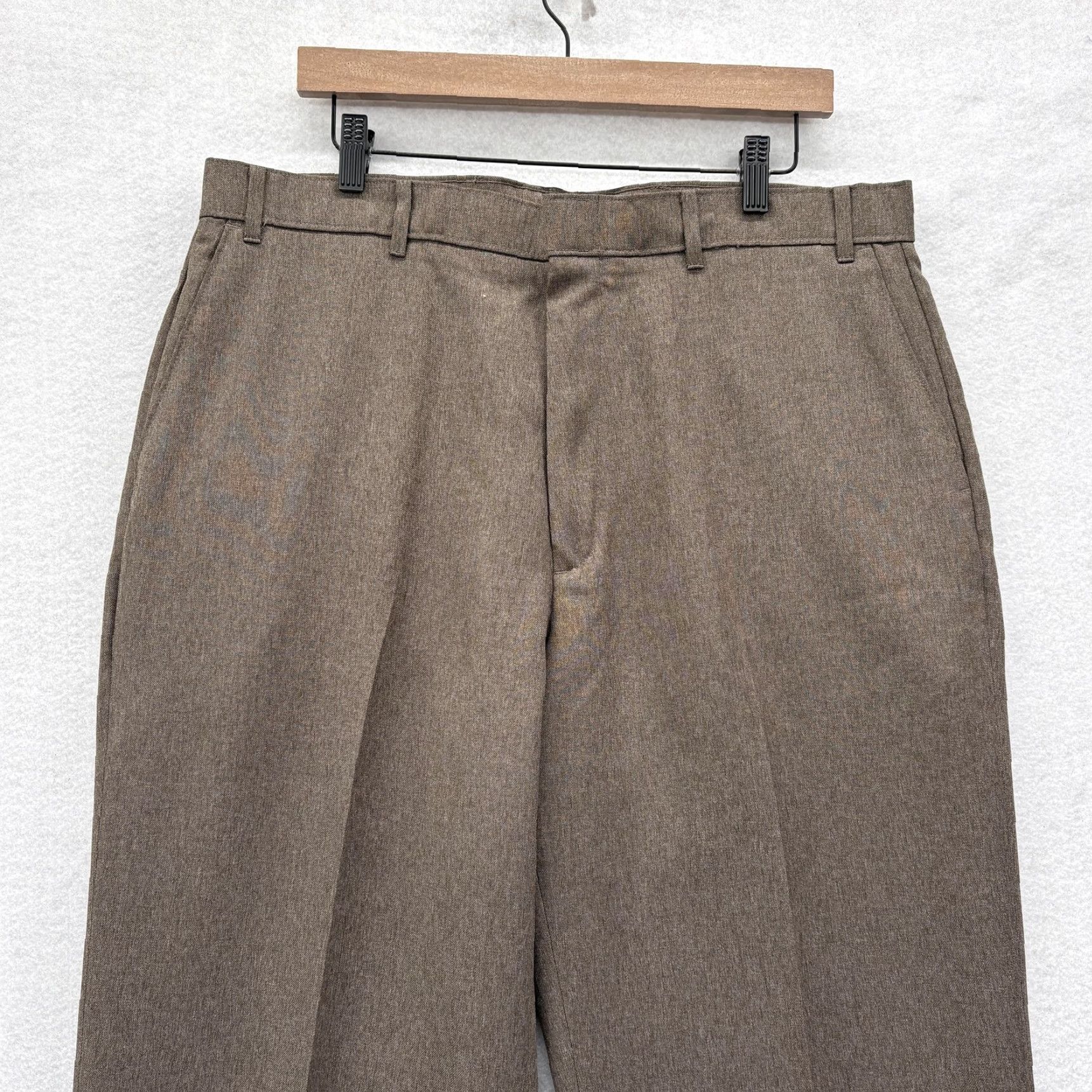 Levi's VINTAGE Levi's Action Slacks Dress Pants Mens 38x30 Brown Polyester Flat Front VTG Casual Size US 38 / EU 54 - 2 Thumbnail