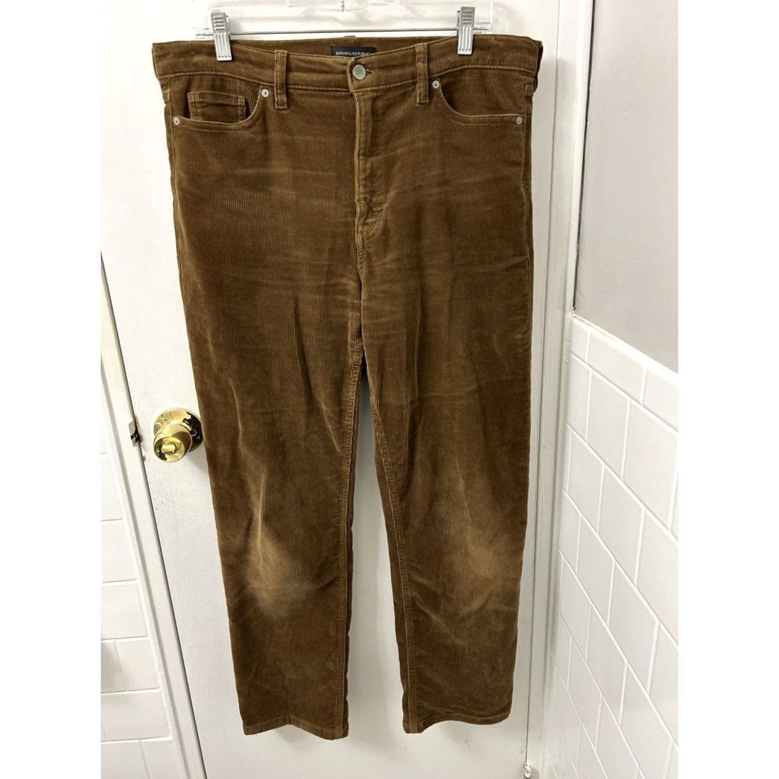 Banana Republic Banana Republic Corduroy Pants Womens 36x30 Brown Hi Rise Straight Premium Denim Dress Pants Workwear Casual Size 25" / US 0 / IT 36 - 2 Thumbnail