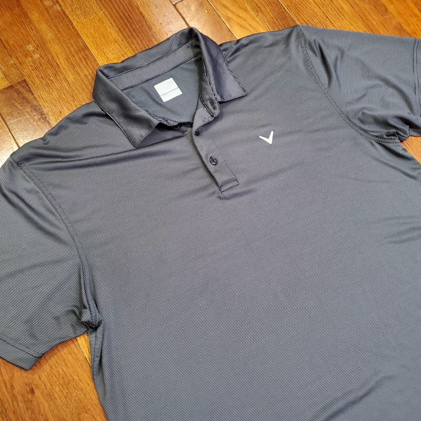 Callaway Callaway Polo Shirt Mens XL Gray Striped Golf Performance Short Sleeve Stretch Size US XL / EU 56 / 4 - 2 Thumbnail