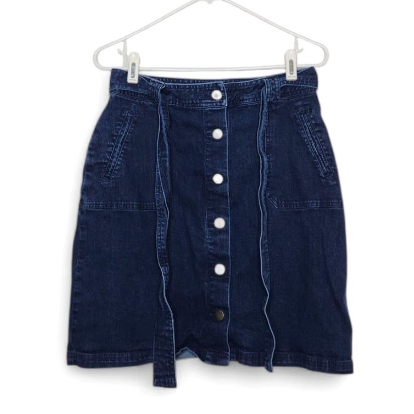 Vintage VINTAGE A New Day Skirt Midi Women 8 Blue Button Style Denim 90s Y2K Modern? Size 30" / US 8 / IT 44 - 2 Thumbnail