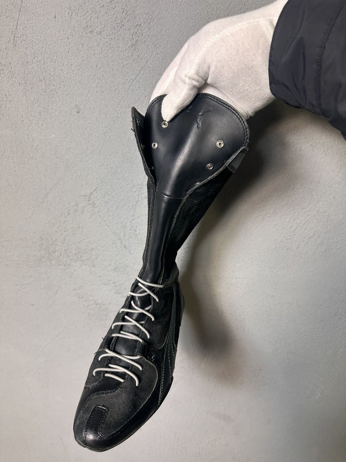 Puma Vintage Rare Puma London Trail Knee High Black Boots/Shoes Size US 8 / IT 38 - 6 Thumbnail