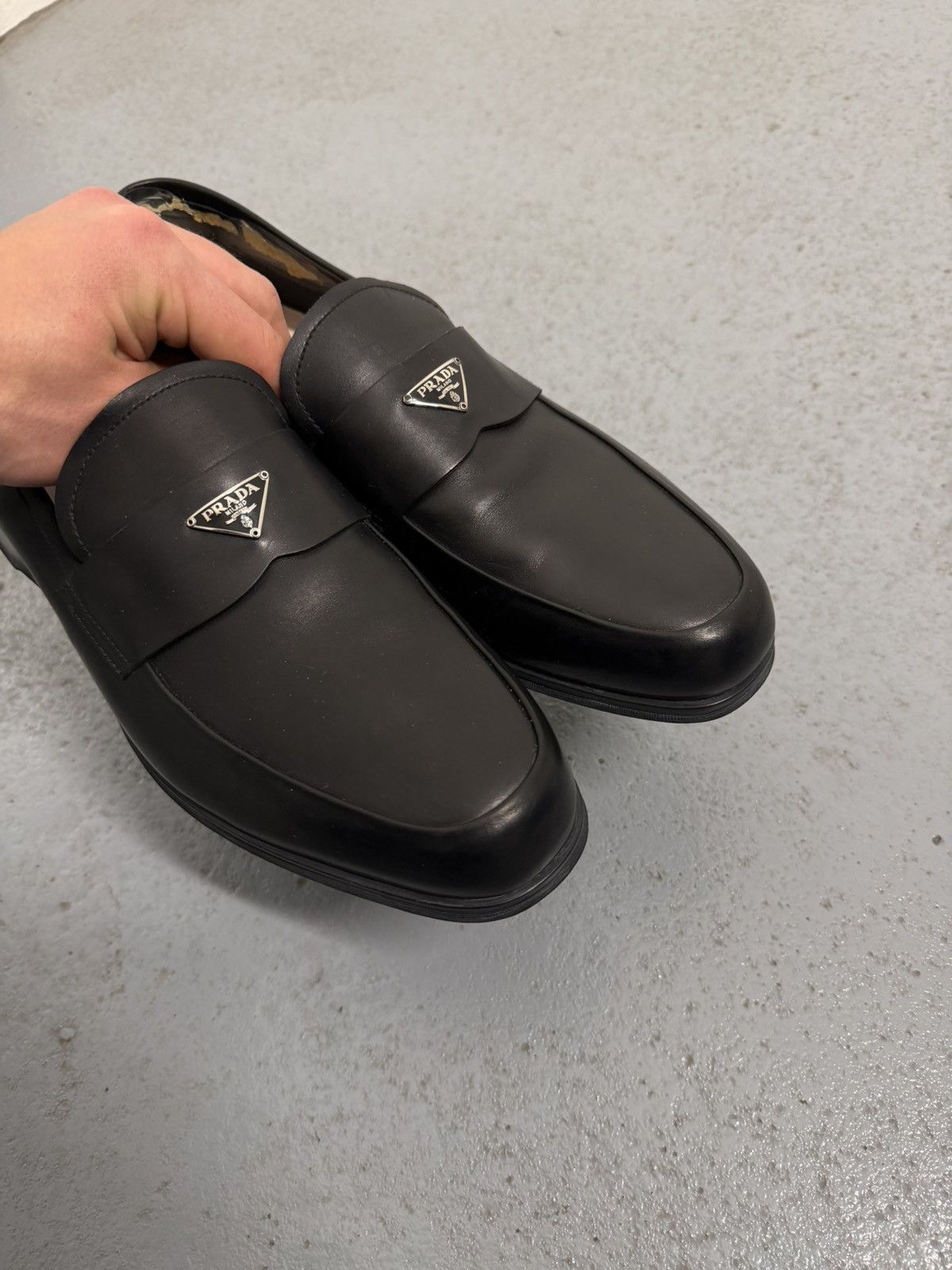 Prada Prada Leather Penny Logo Loafers Size US 11 / EU 44 - 10 Thumbnail