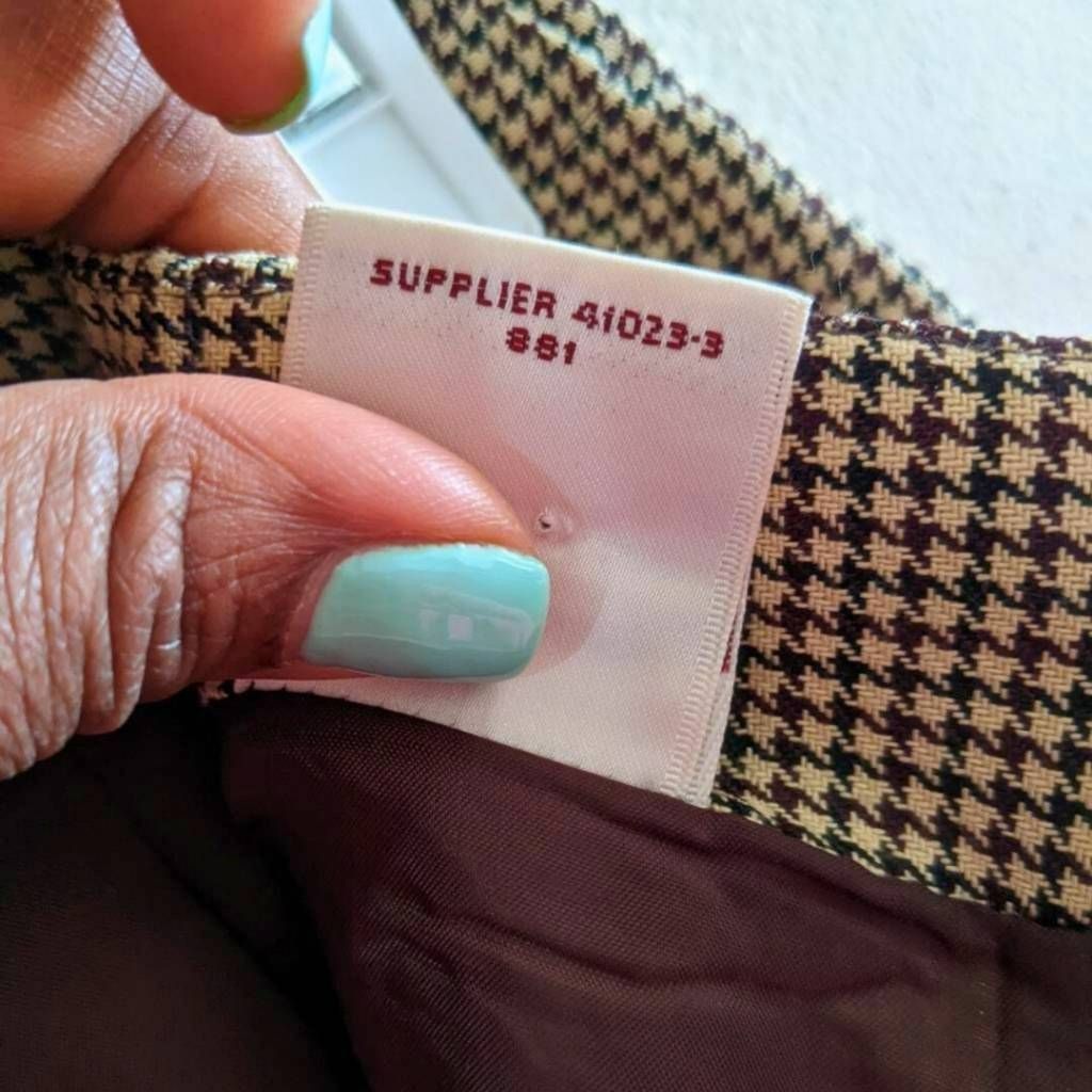 Worthington Worthington Skirt 4P Petite Houndstooth Brown Cream Lined Ca Size 27" / US 4 / IT 40 - 6 Thumbnail