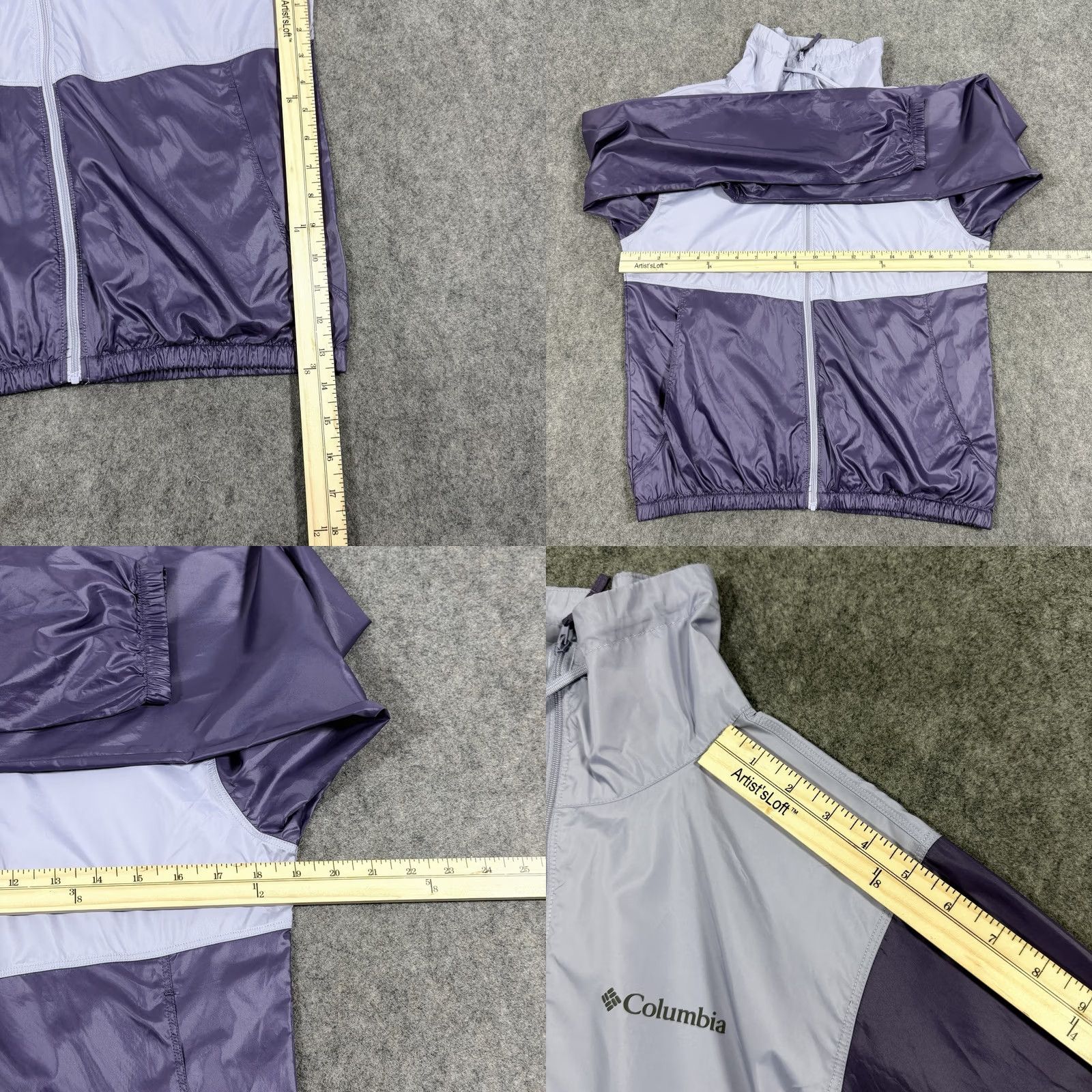 Vintage Columbia Lightweight Full Zip Windbreaker Jacket XS Purple Womens Size XS / US 0-2 / IT 36-38 - 9 Thumbnail