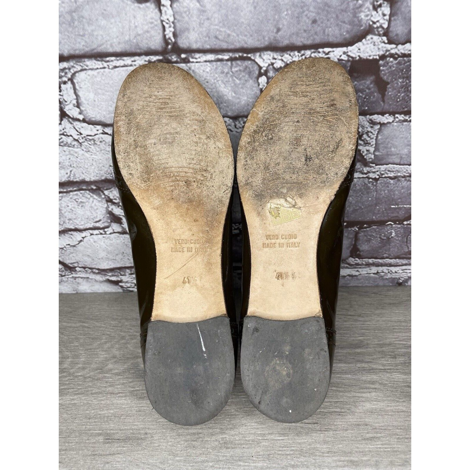 Toscano Calzoleria Toscana Brown Patent Leather Wingtip Ballet Flats Size US 10 / IT 40 - 9 Thumbnail