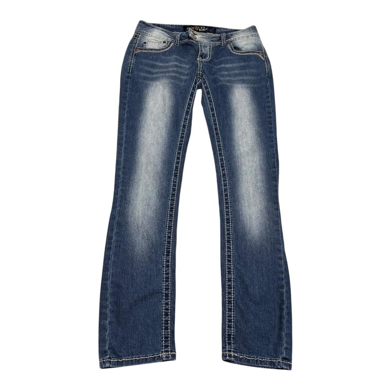 Other Y2K Angels Ramie Straight Leg Faded Jeans Women's 29x29.75 Size 29" - 4 Thumbnail