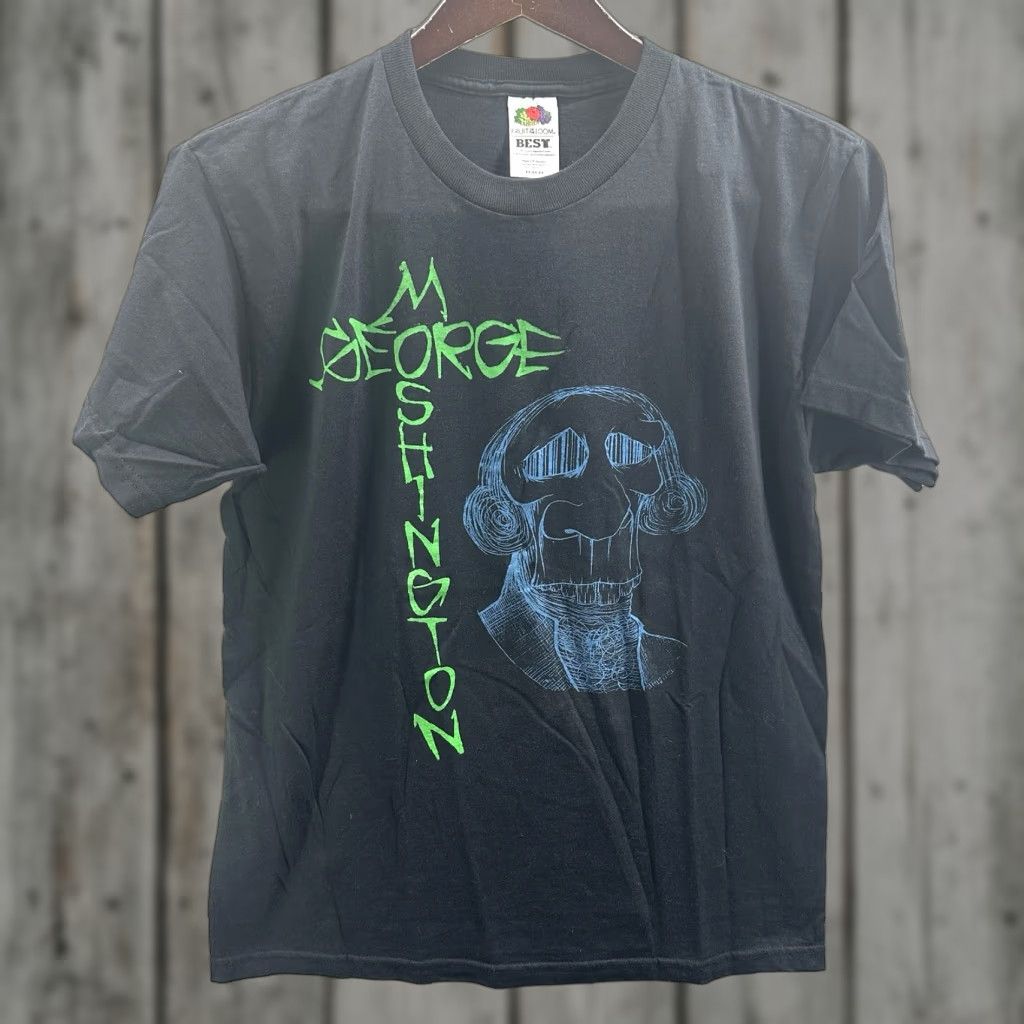 VINTAGE George Moshington Shirt Mens M Black 90s Punk Grunge Band Tee Phx Unruh