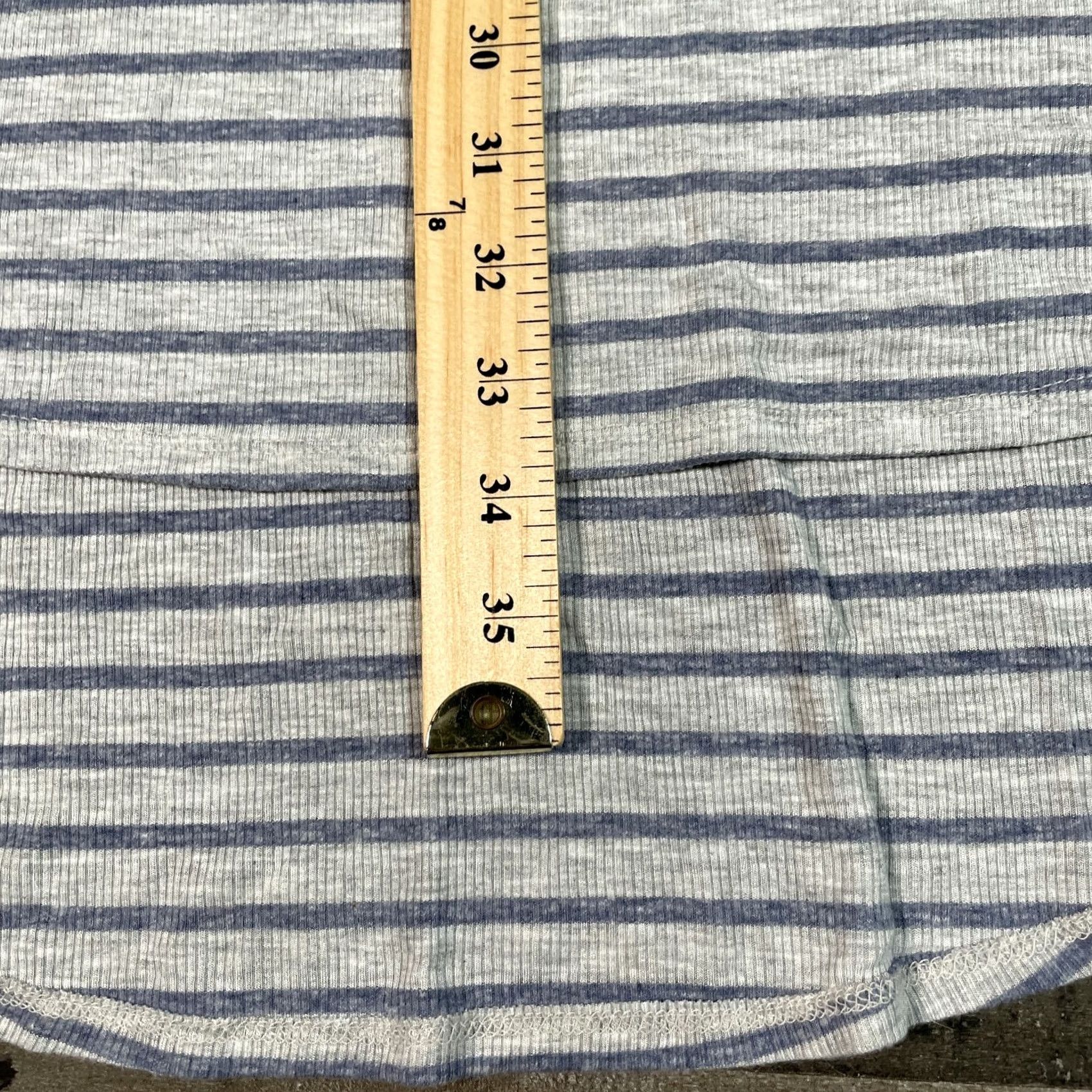Vintage LuLaRoe Dress Womens XXS Gray Swing Hi-Low Crew Neck Striped Short Sleeves Size 24" / US 00 / IT 34 - 5 Thumbnail