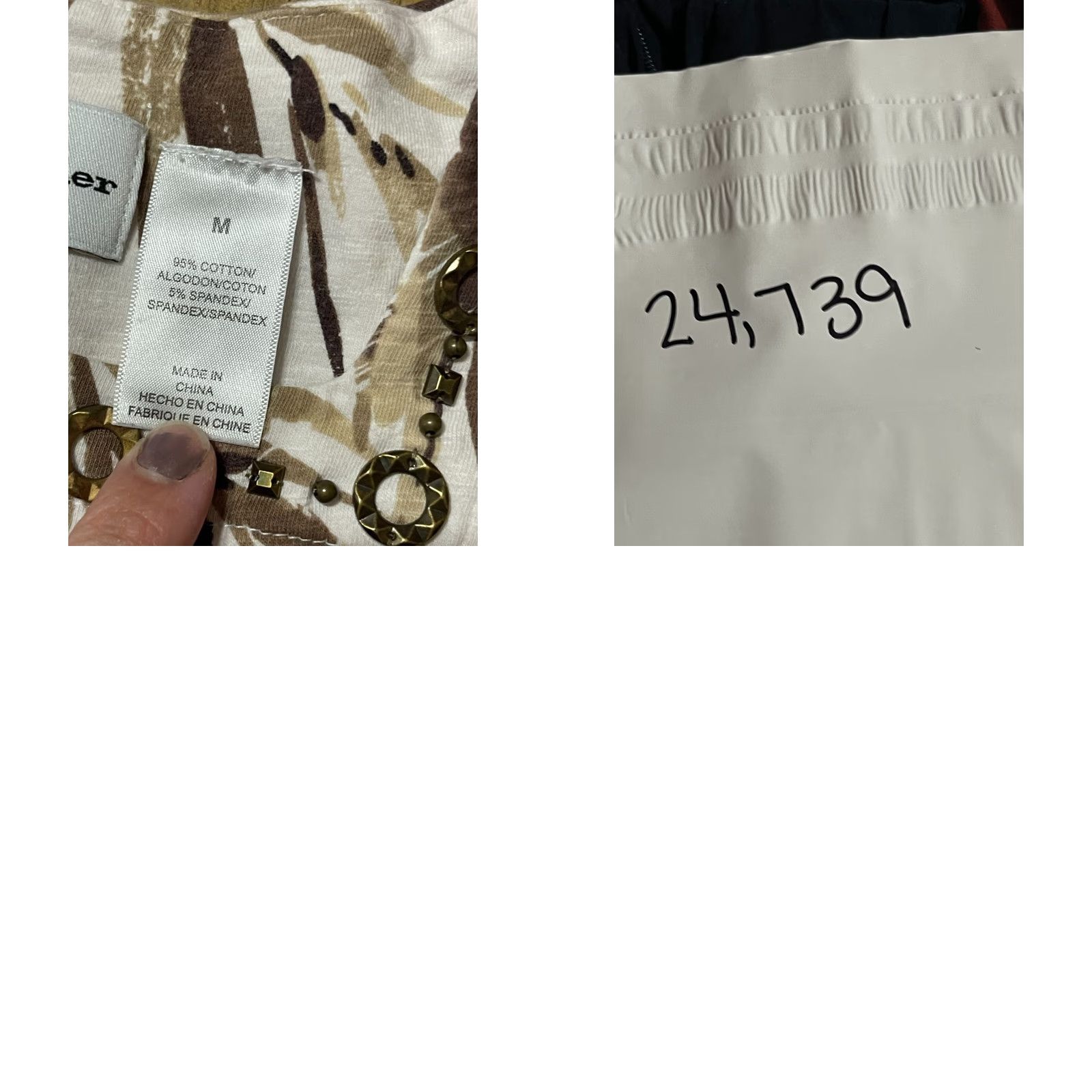 Vintage Alfred Dunner Shirt Womens Size Medium Brown White Square Neck Beaded Floral Short Sleeve Pullover Casual Modern Regular N/A Size M / US 6-8 / IT 42-44 - 8 Thumbnail