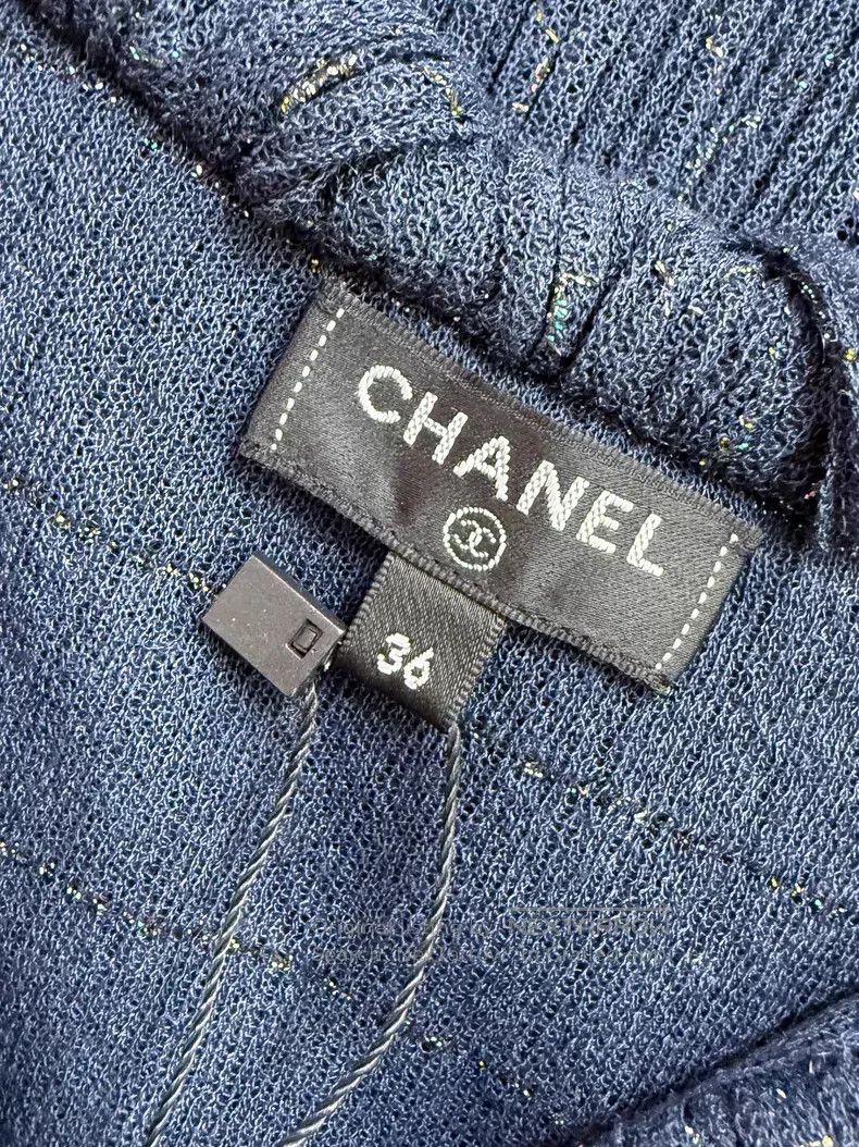 Chanel Chanel Thin glitter ruffle long-sleeved dress Size XS / US 0-2 / IT 36-38 - 4 Thumbnail