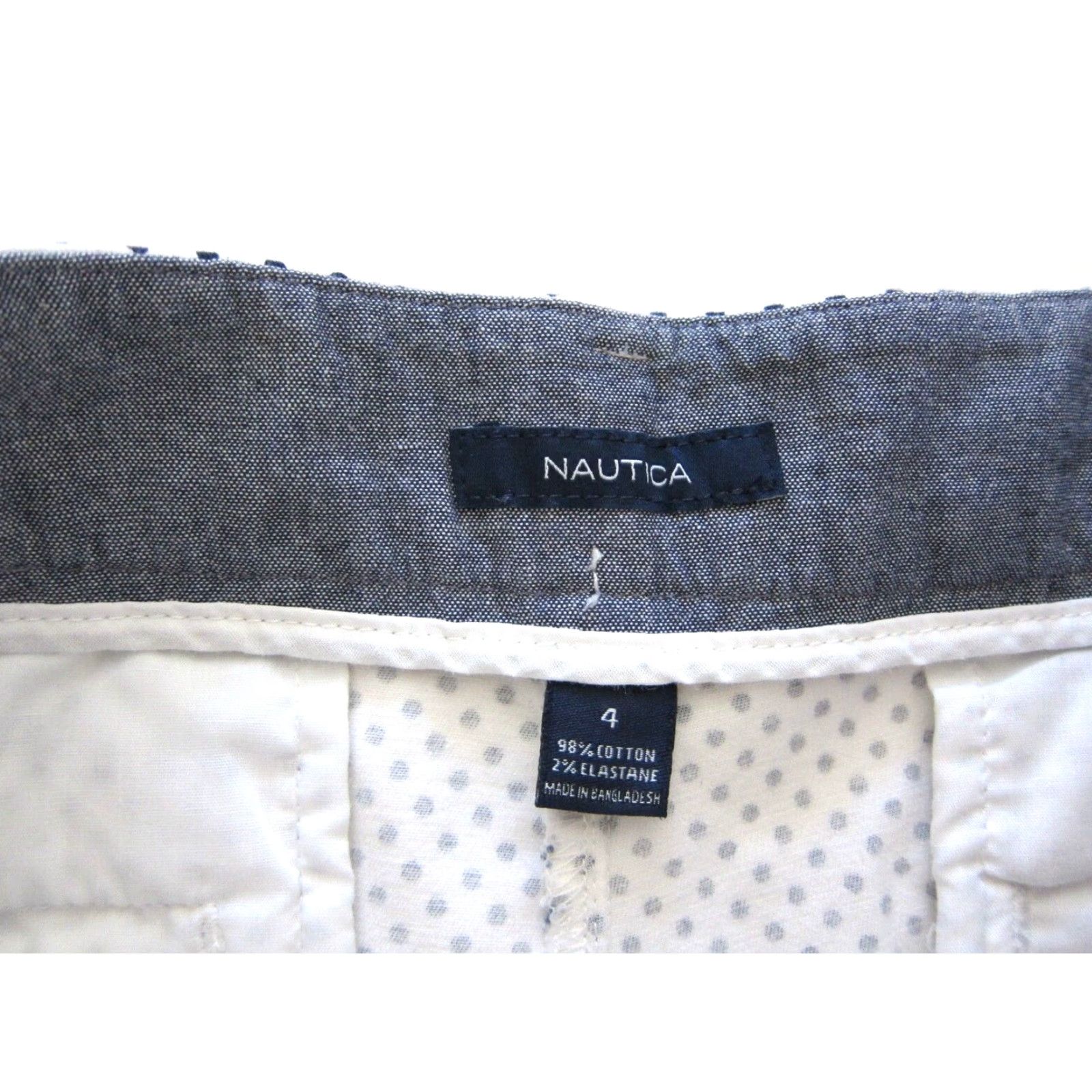 Nautica Nautica Women Chino Shorts 4 White Cotton Stretch Flat Front Pocket 4 Pockets 98% cotton 2% spandex Womens Size 27" / US 4 / IT 40 - 5 Thumbnail