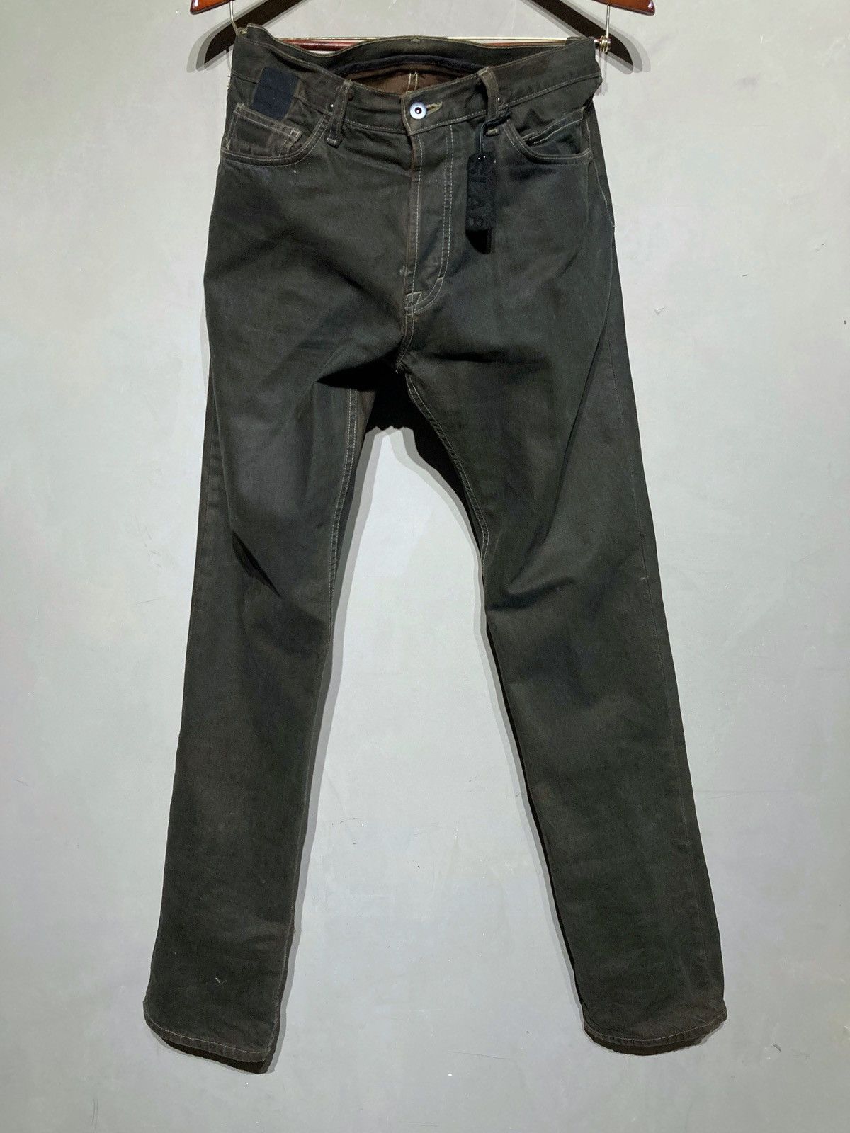 image of Rick Owens Slab Oil Wax Mud Wash Jeans, Men's (Size 33)