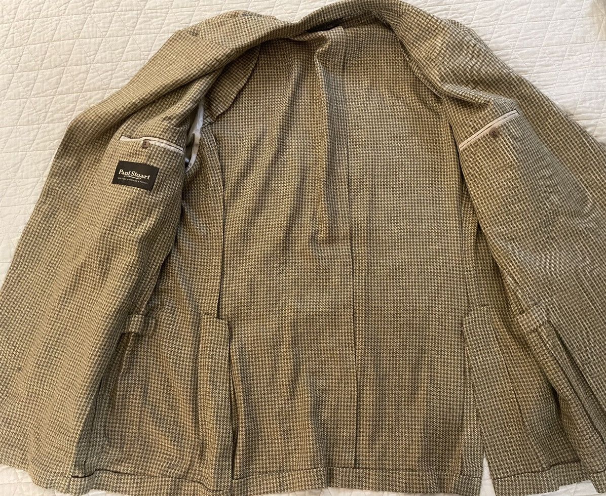 Paul Stuart Small Check Print Deconstructed Patch Pocket Jacket Size 46R - 5 Thumbnail