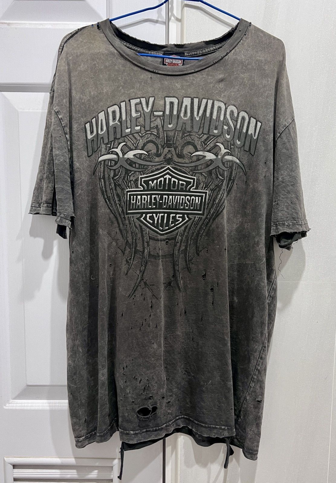 Vintage Vintage Y2K Harley Davidson Logo Distressed Thrashed Faded Size US L / EU 52-54 / 3 - 1 Thumbnail