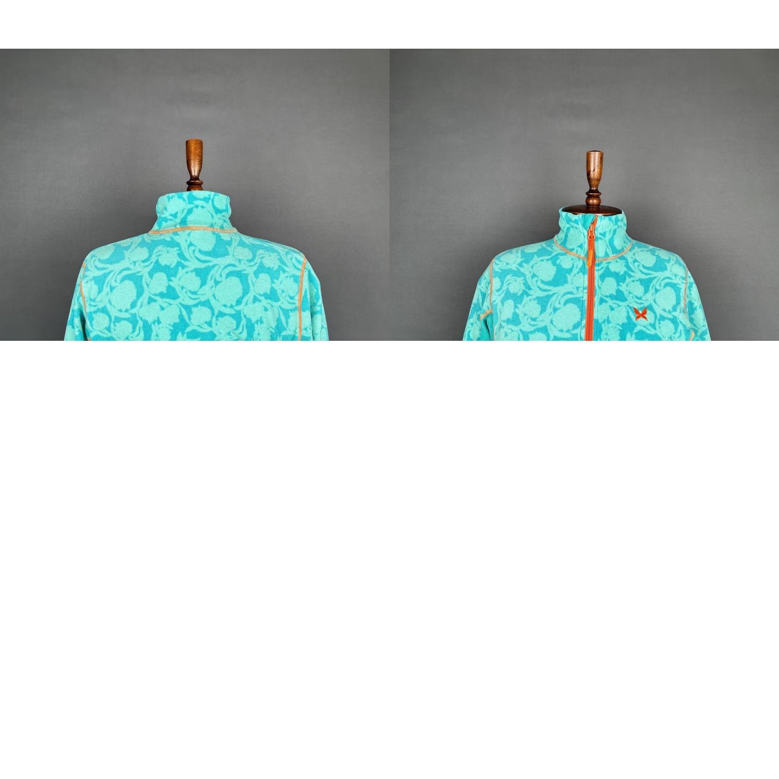 Vintage Kari Traa Women Fleece Jacket Blue Floral Regular M Jacket Size M / US 6-8 / IT 42-44 - 8 Thumbnail