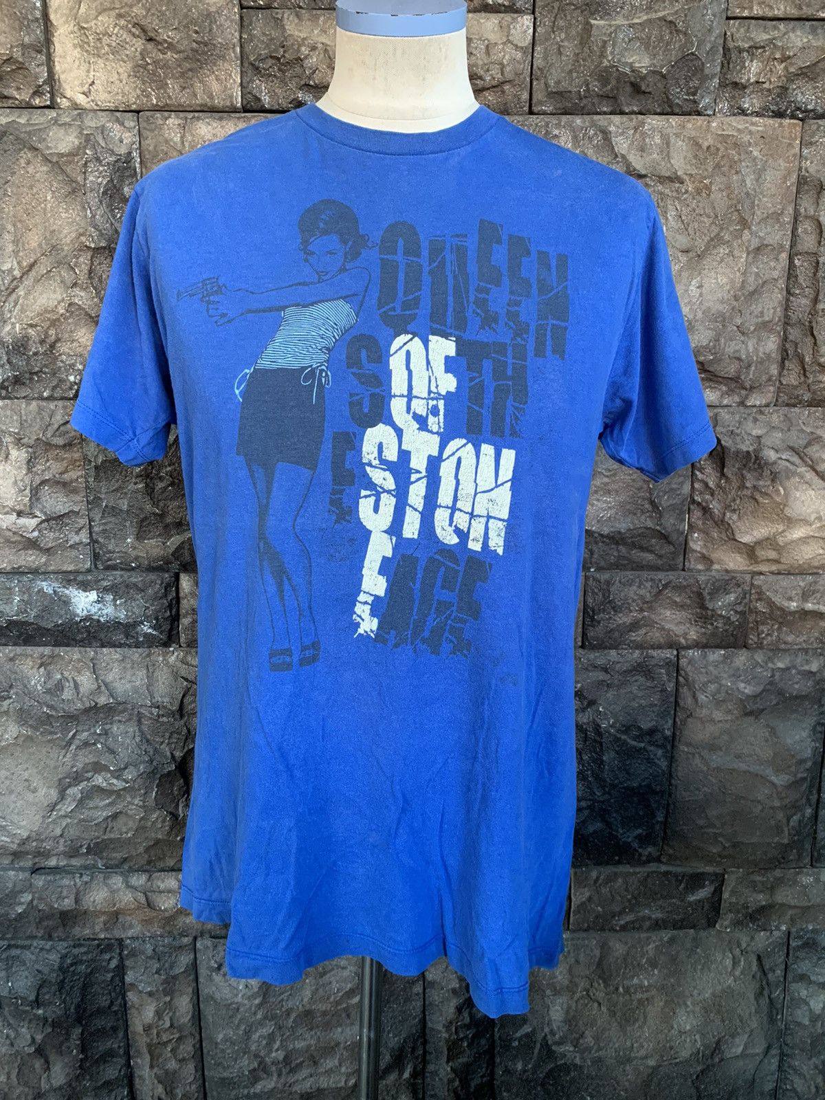 image of Band Tees x Rock Band Vintage Queen Of The Stone Age Rock Band T Shirt in Blue, Men's (Size Medium)