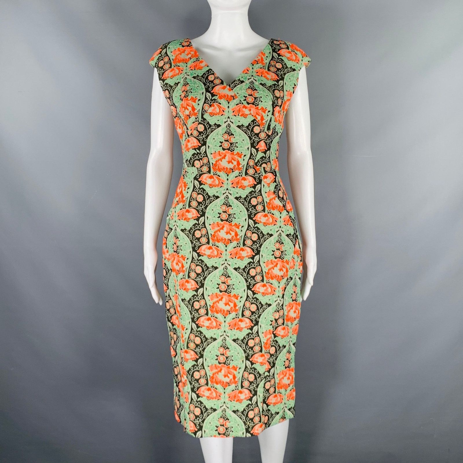 Zac Posen ZAC POSEN Multi Color Cotton Blend Tapestry Sleeveless Dress Size M / US 6-8 / IT 42-44 - 1 Thumbnail