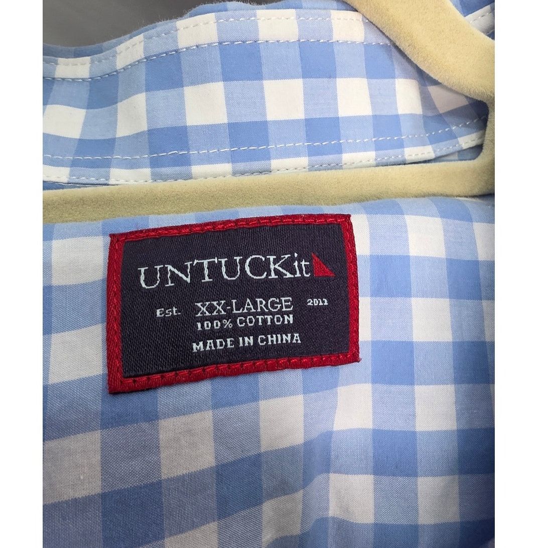 UNTUCKit UNTUCKit Blue & White Check Pattern Long Sleeve Shirt XXL Size US XXL / EU 58 / 5 - 9 Thumbnail