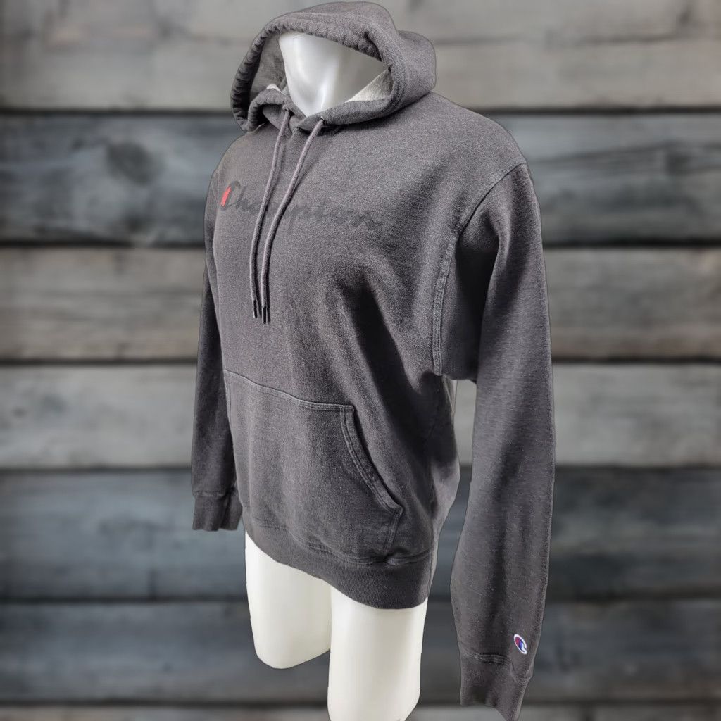 Champion Champion Mens Hoodie Pullover Gray M Sweatshirt Logo - 22.5 Armpit to Armpit 27.5 Arm 27.5 Down Back - Reversible Details Size US M / EU 48-50 / 2 - 1 Thumbnail