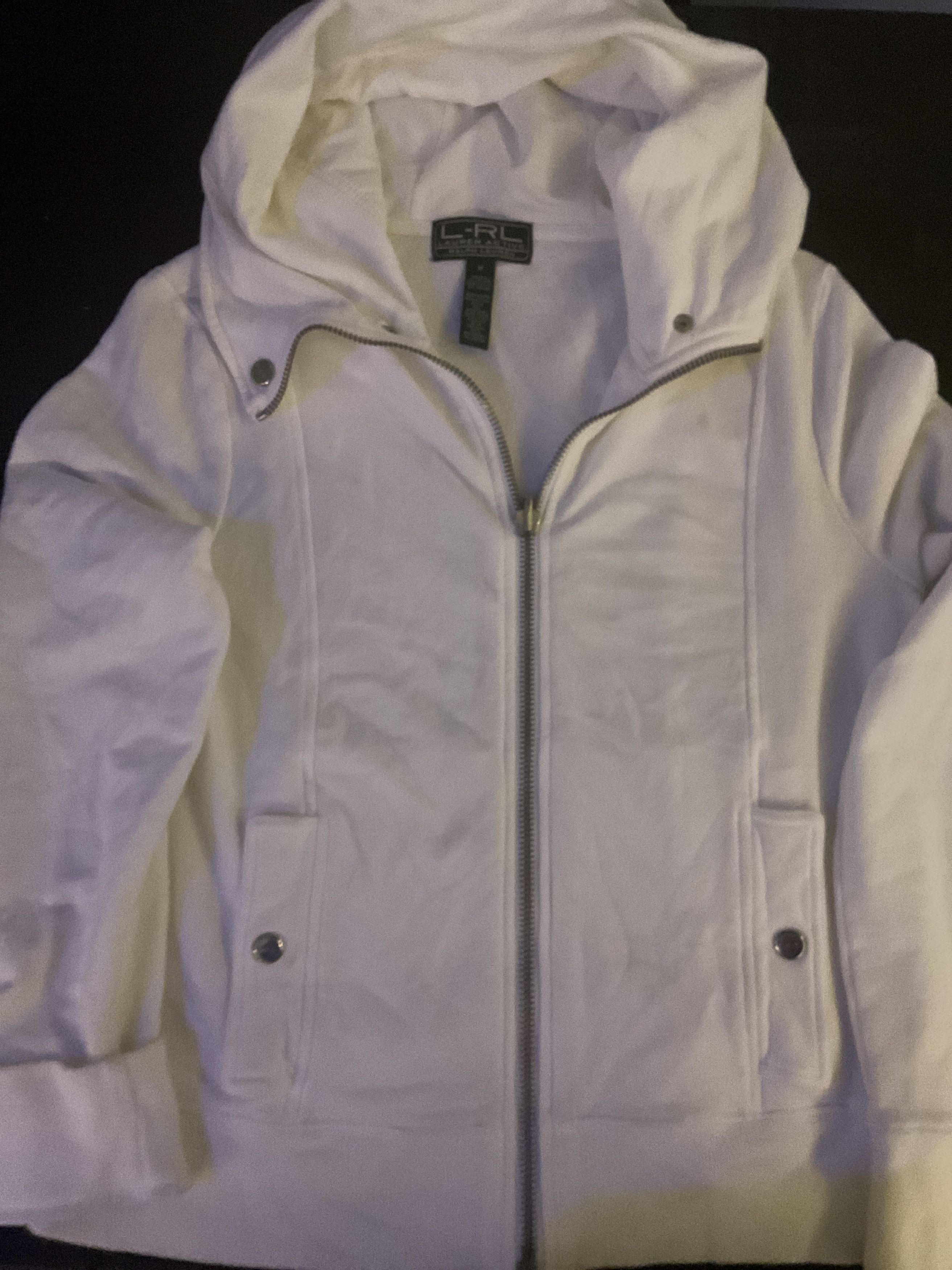 Lauren Ralph Lauren Lauren Ralph Lauren Active Zip-Up Hoodie – White (Size M) Size M / US 6-8 / IT 42-44 - 3 Thumbnail