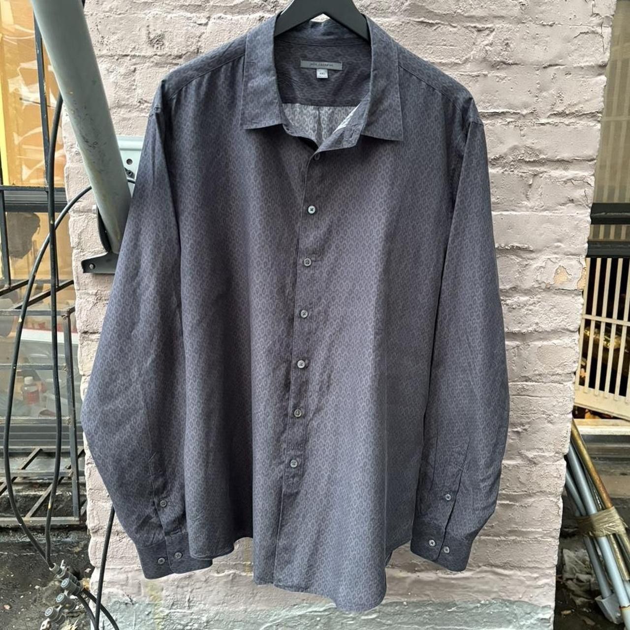 John Varvatos John Varvatos Grunge Cheetah Long Sleeve Silk Blend Shirt Size US XXL / EU 58 / 5 - 1 Thumbnail