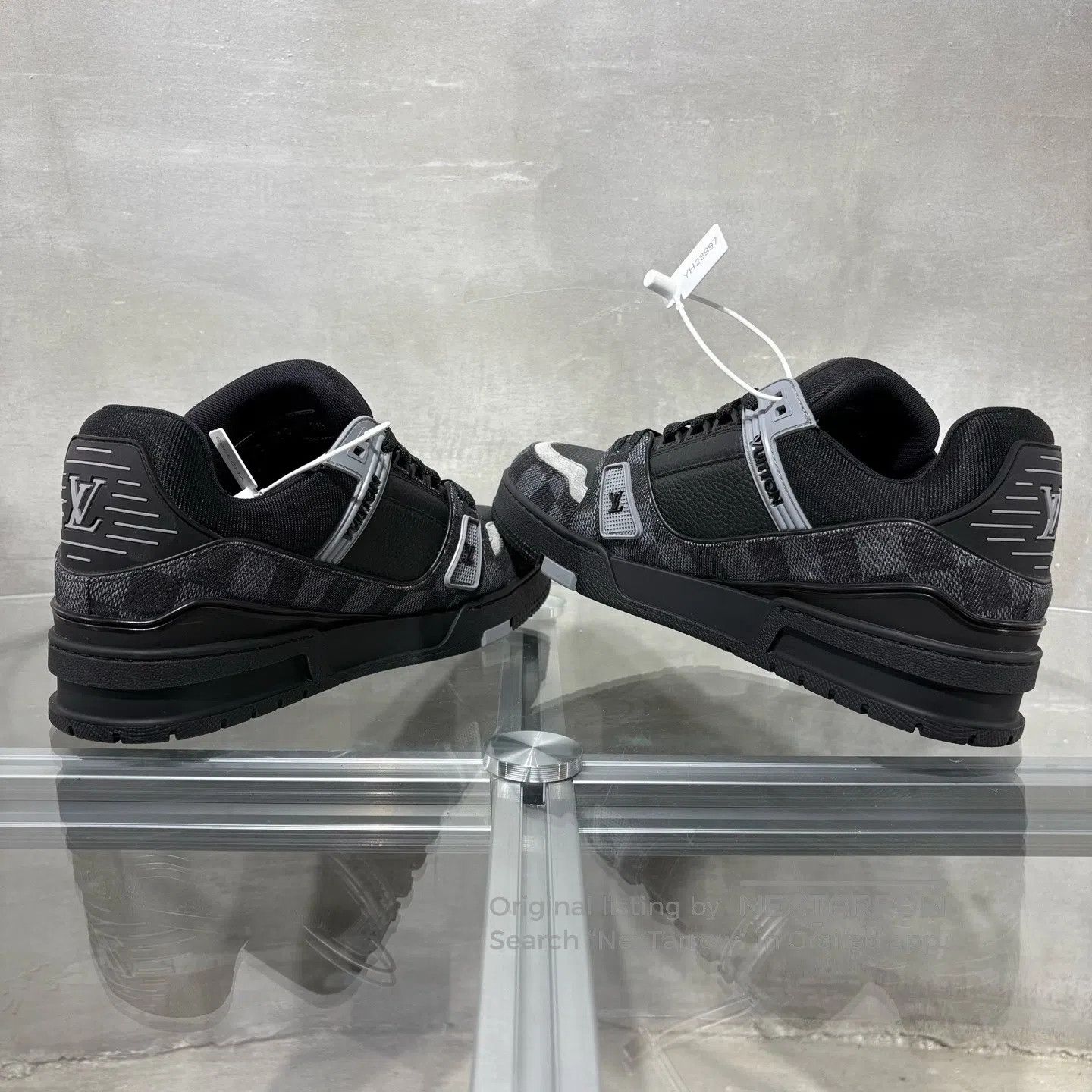 Louis Vuitton Louis Vuitton Trainer Black Grid Jeans shoes Size US 8.5 / EU 41-42 - 5 Thumbnail