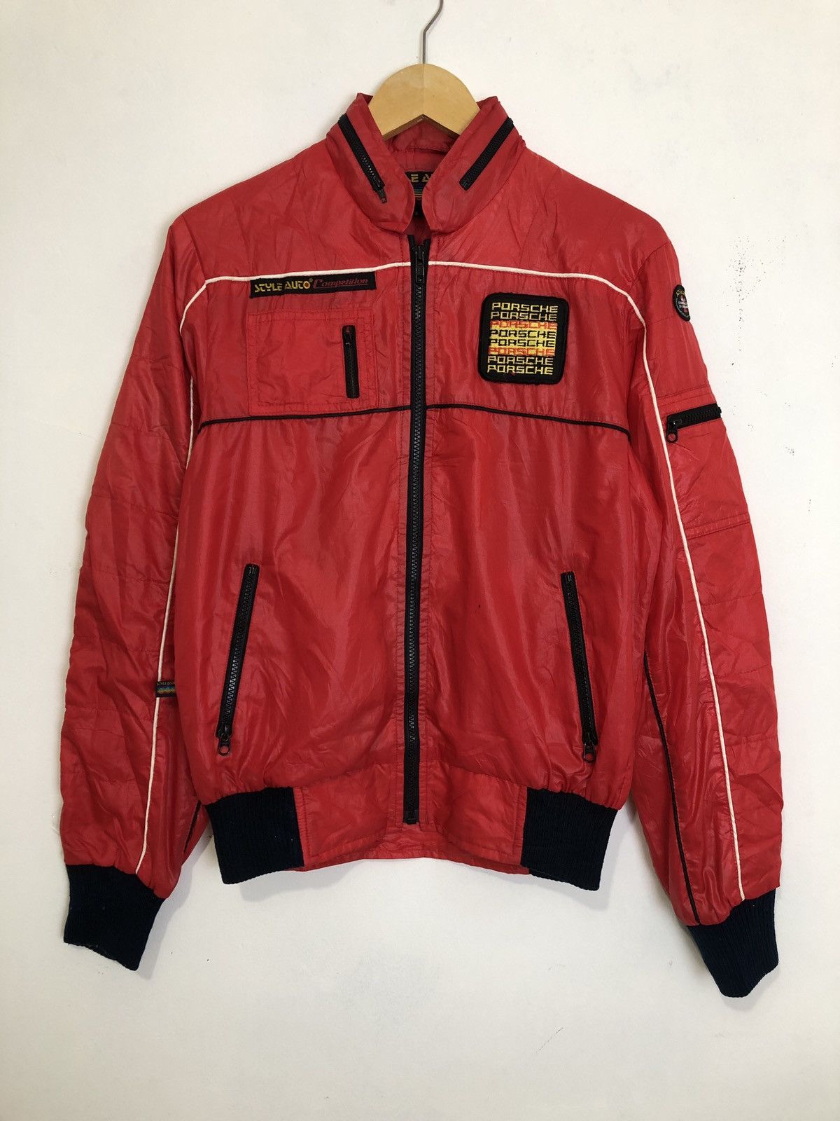 image of Porsche Design x Racing Vintage Porsche Style Auto Jacket in Red, Men's (Size Small)