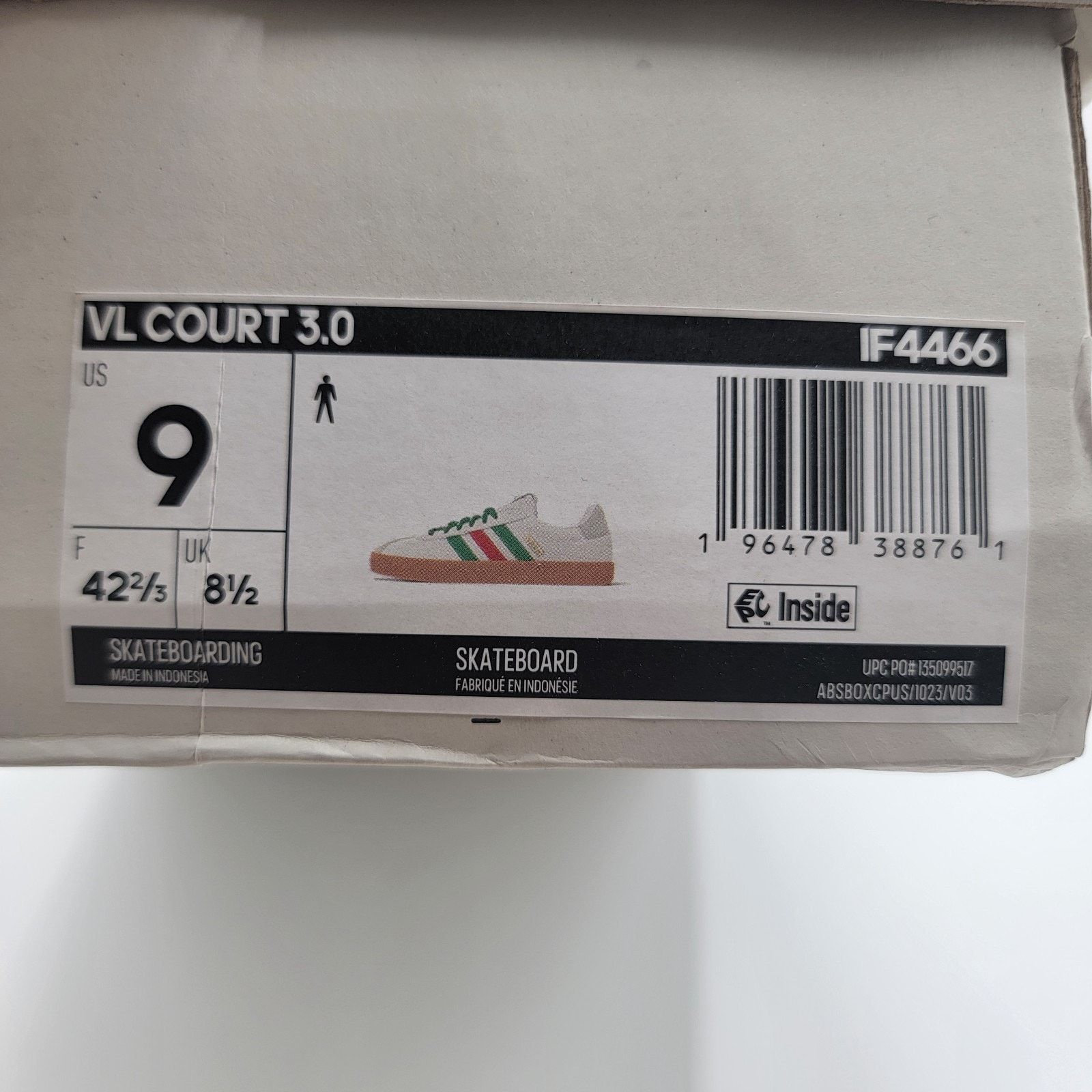 Adidas Adidas Men's VL Court 3.0 Skate Shoes White Red Green Size 9 Size US 9 / EU 42 - 10 Thumbnail