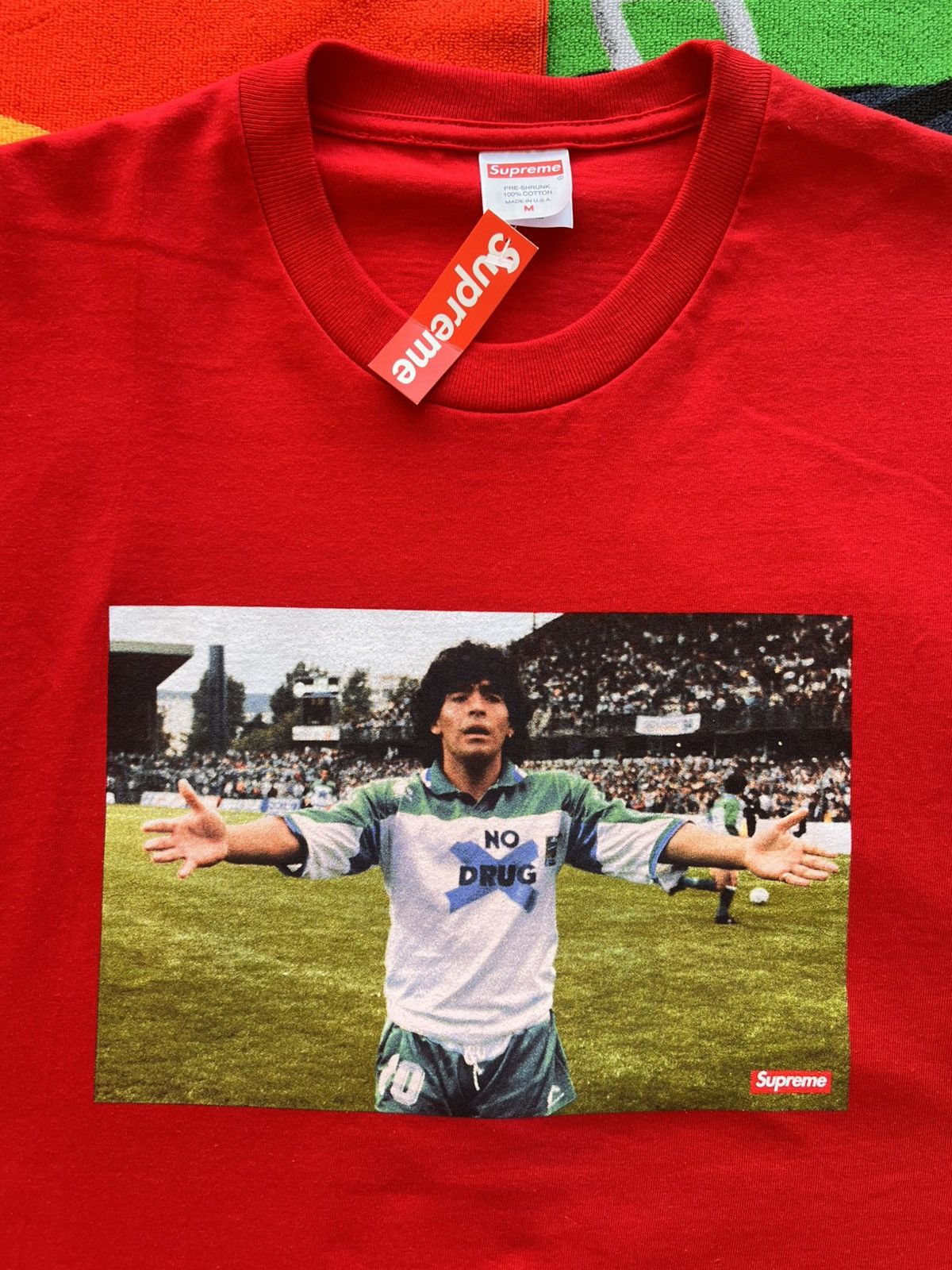 Supreme M Supreme Maradona Tee Red T-shirt football diego drugs new Size US M / EU 48-50 / 2 - 12 Thumbnail