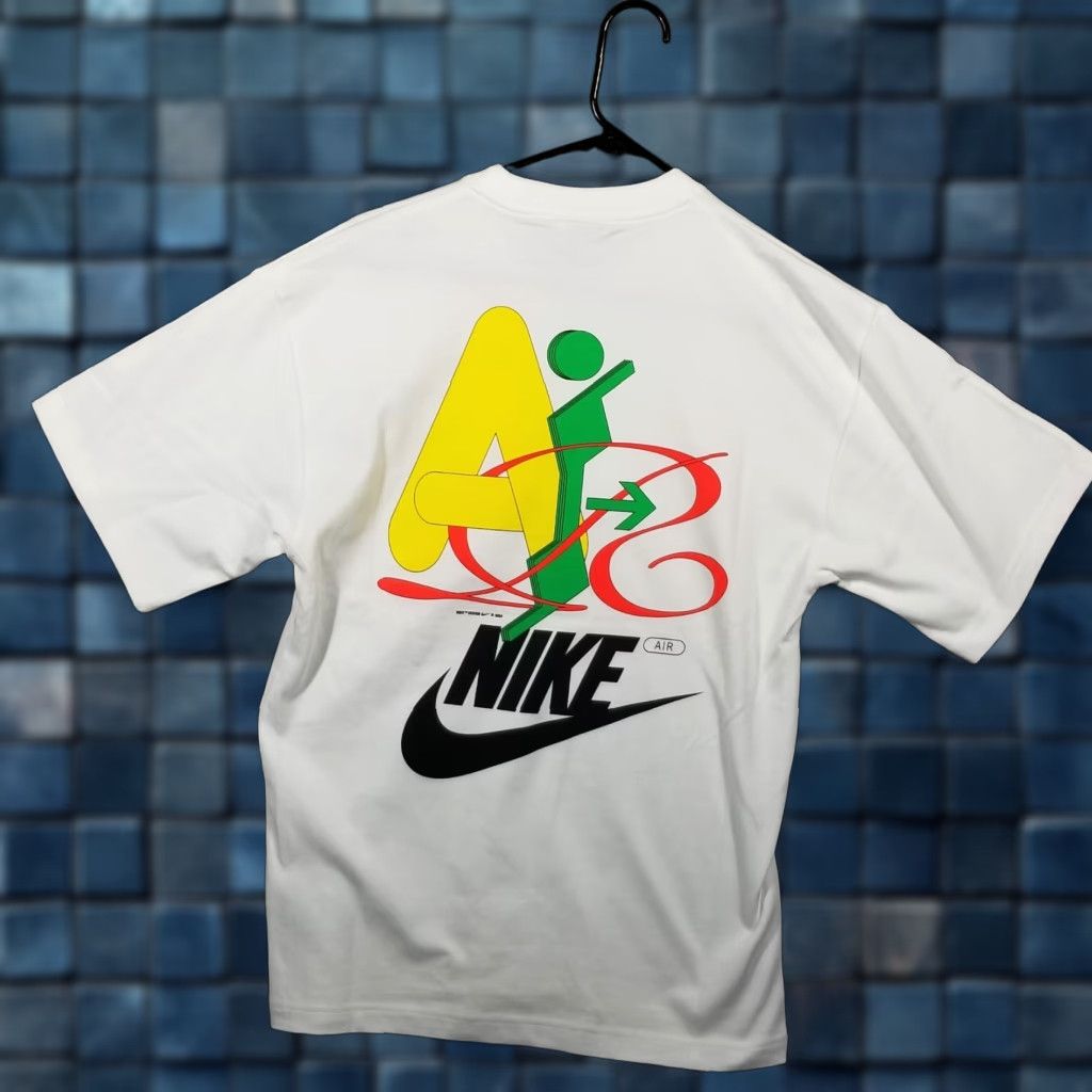 VINTAGE Nike Air T-Shirt Men XS Graphic Print 90s White Unreleased