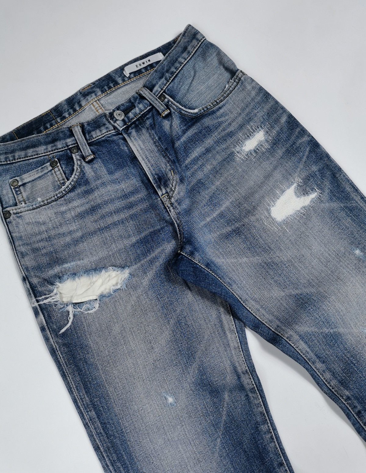 Edwin Edwin 503TP Slim Fit Distressed Jeans Size US 29 - 2 Thumbnail