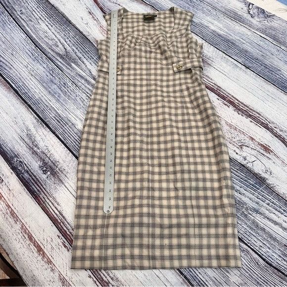 Other Debbie Shuchat Wool Plaid Sheath Midi Dress Size XL / US 12-14 / IT 48-50 - 8 Thumbnail