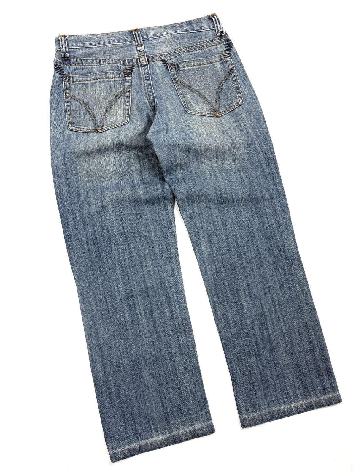 Dolce & Gabbana 00s Dolce & Gabbana Vintage Distressed Logo Jeans Blue Italy Size 34" / US 12 / IT 48 - 6 Thumbnail