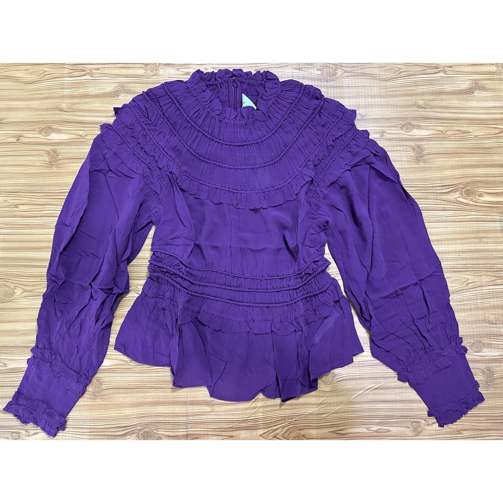 Farm Rio Farm Rio Burgundy Ruffled Blouse Size M New with tag $185 Size M / US 6-8 / IT 42-44 - 3 Thumbnail