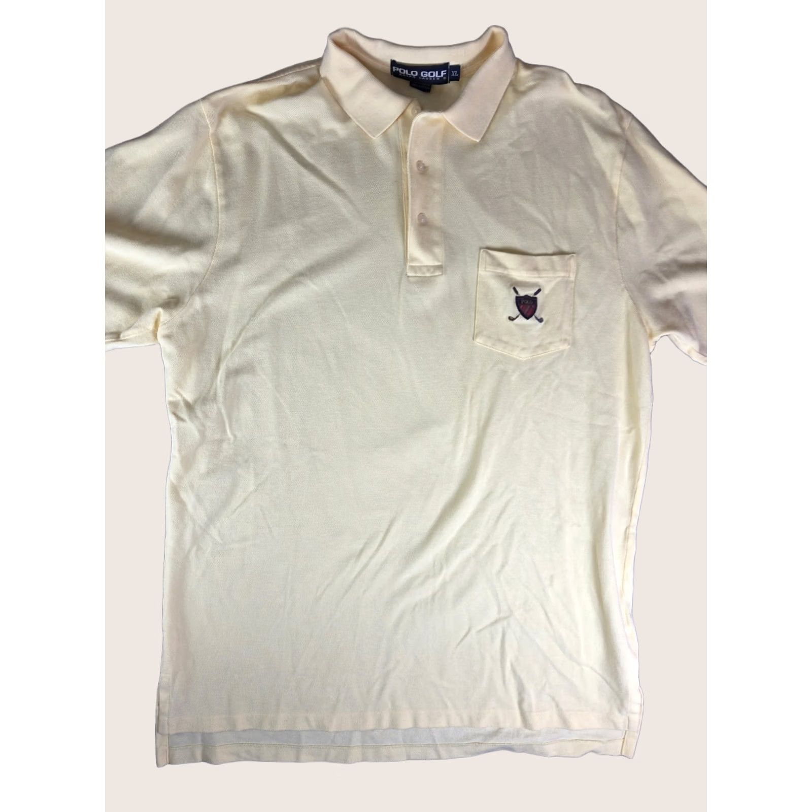 Ralph Lauren VINTAGE Ralph Lauren Polo Shirt Mens XL Polo Yellow Crest Short Sleeve Crest Size US XL / EU 56 / 4 - 1 Thumbnail