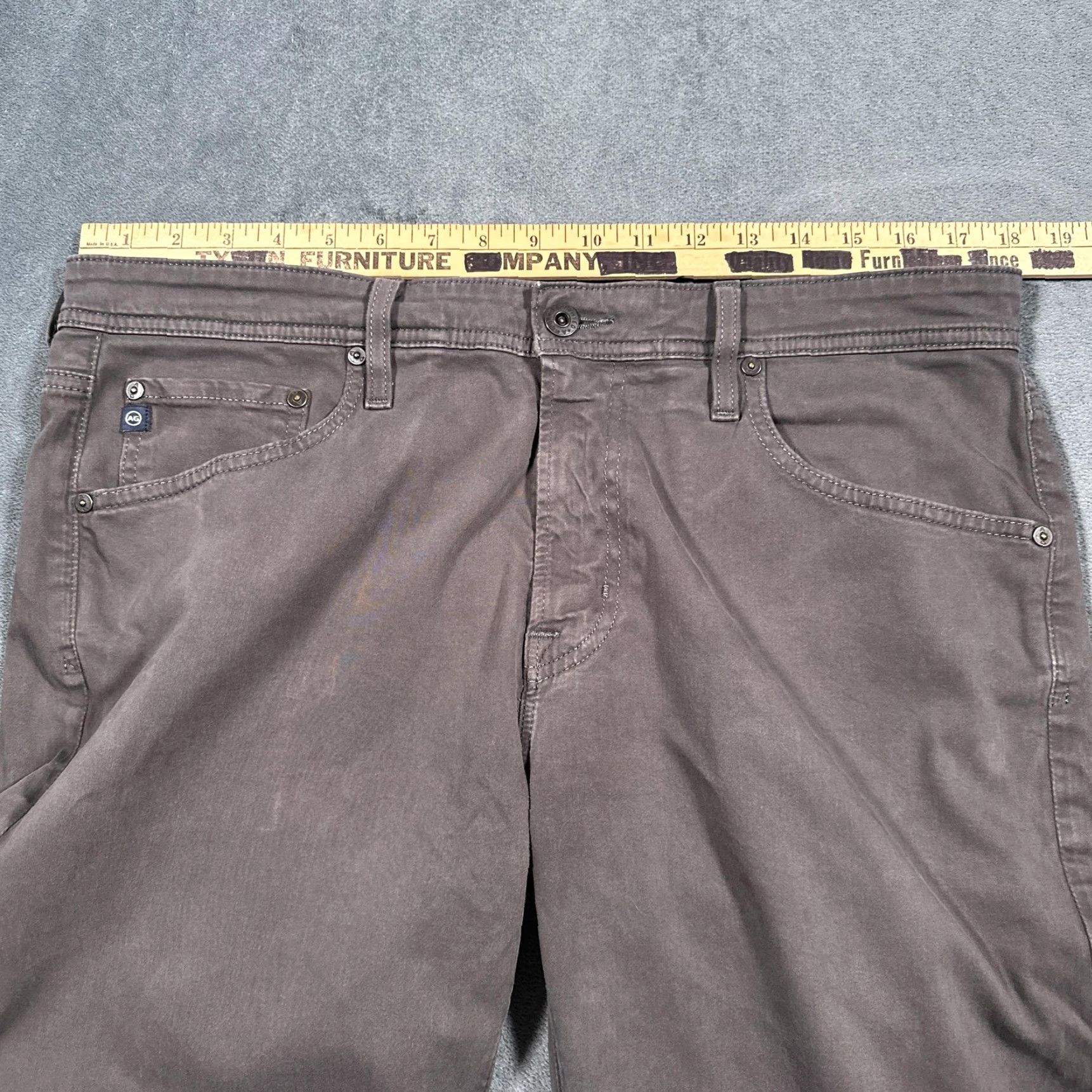 Denime VINTAGE AG Adriano Goldschmied Everett Jeans Men 35x29 Gray Slim Straight Denim Casual Size US 35 - 6 Thumbnail