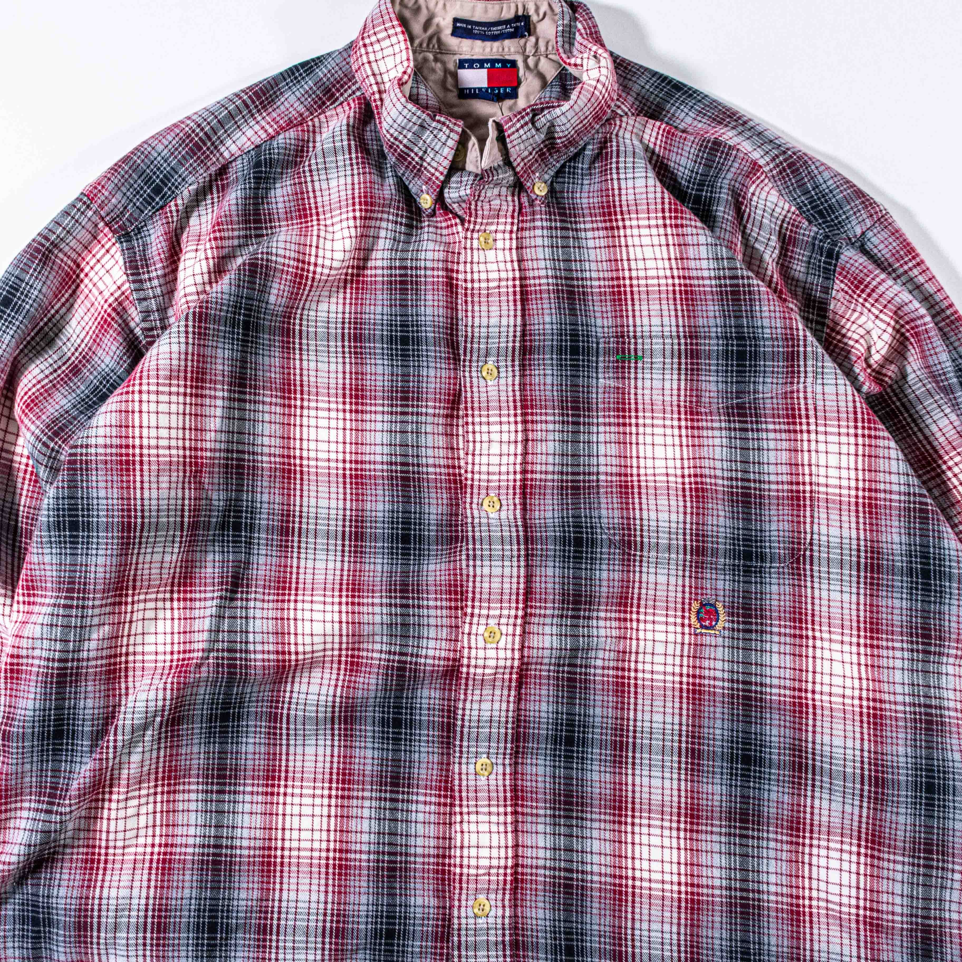 Tommy Hilfiger Vintage 90s Tommy Hilfiger Crest Plaid Button Down Shirt XL Size US XL / EU 56 / 4 - 4 Thumbnail