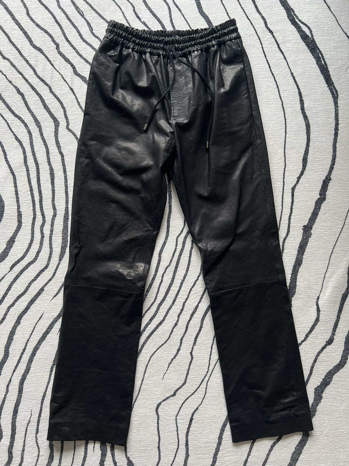 image of 8 By Yoox Lambskin Leather Trousers Black, Men's (Size 30)