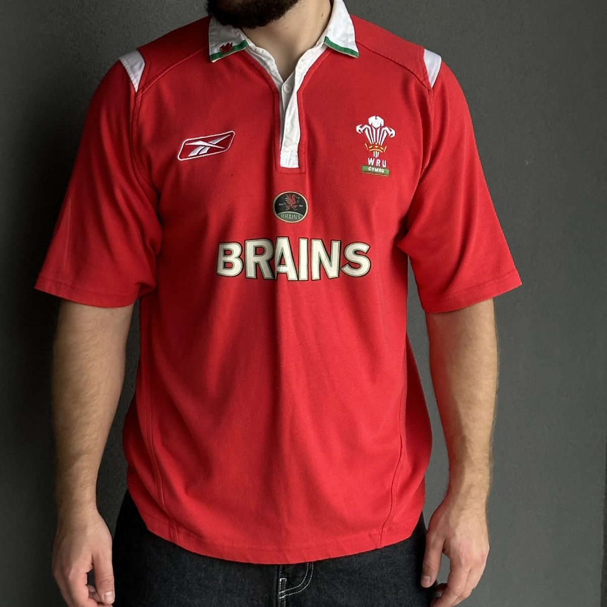 Japanese Brand × Reebok × Vintage Vintage Reebok WRU Cymru Brains Polo T-shirts Rugby Y2K 00s Size US L / EU 52-54 / 3 - 1 Thumbnail