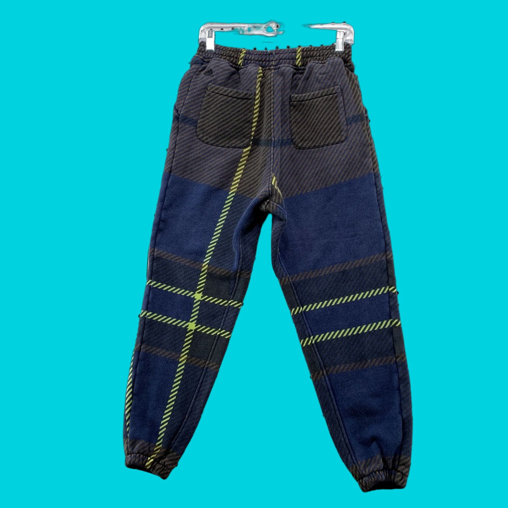 Adidas Ivy Park Sweatpants Men Small Blue Halls of Ivy Allover Print Houndstooth