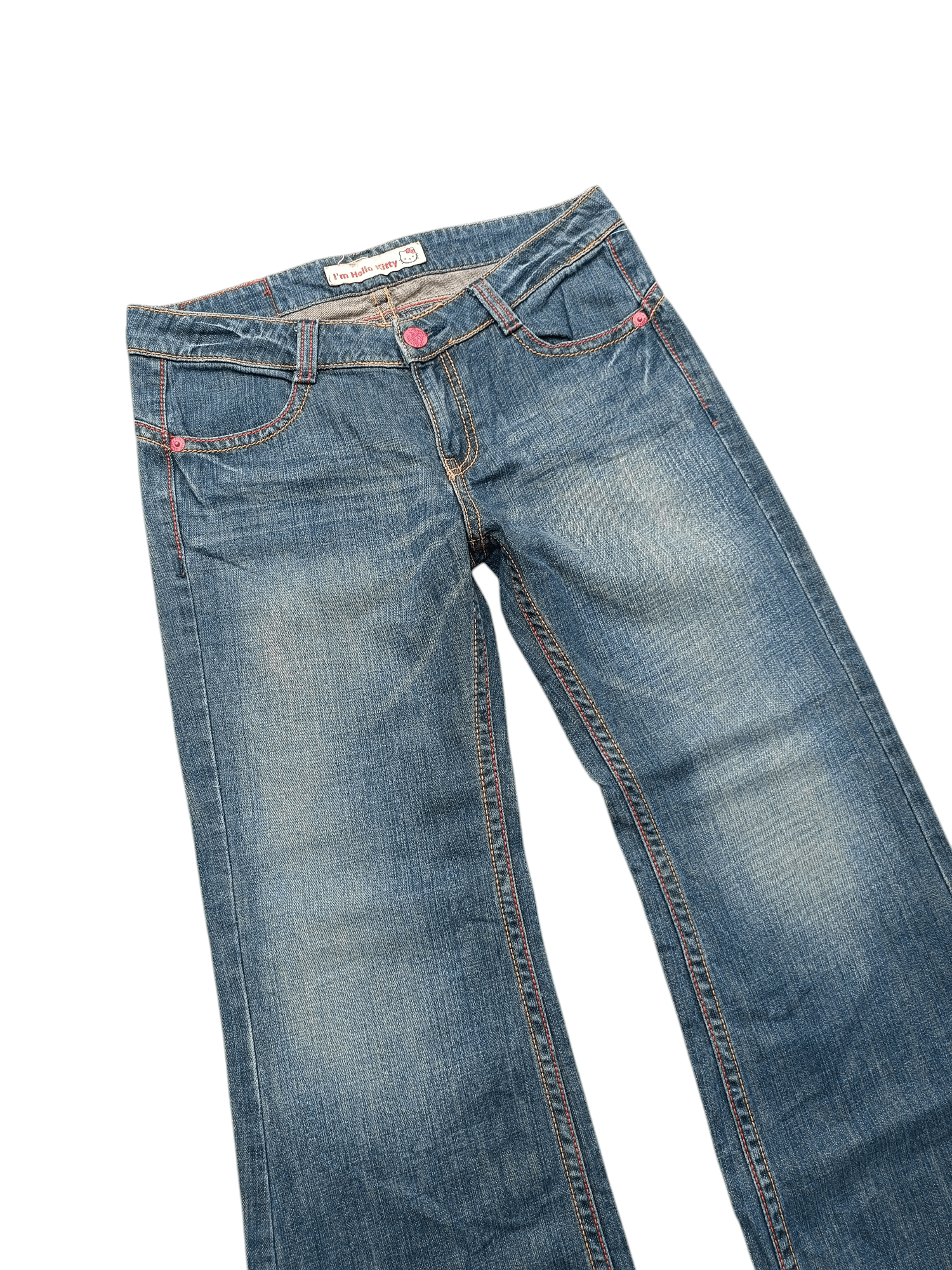 Vintage VINTAGE FLARED 🔥 HELLO KITTY x BOBSON EMBROIDERY JEANS Size US 31 - 15 Thumbnail