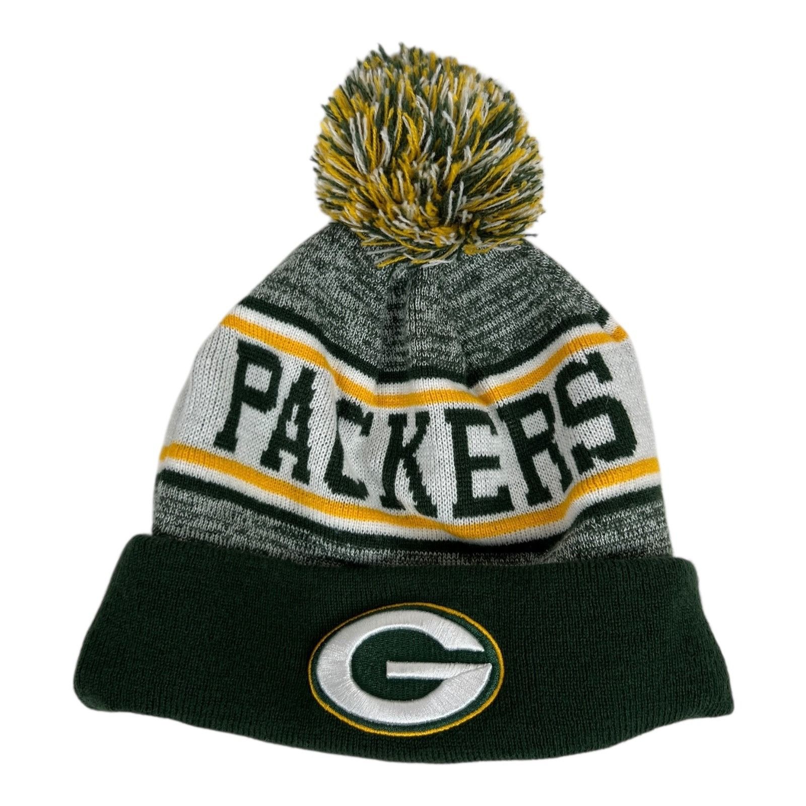 New Era Green Bay Packers NFL New Era Cuffed Pom Knit Beanie One Siz Size ONE SIZE - 1 Thumbnail