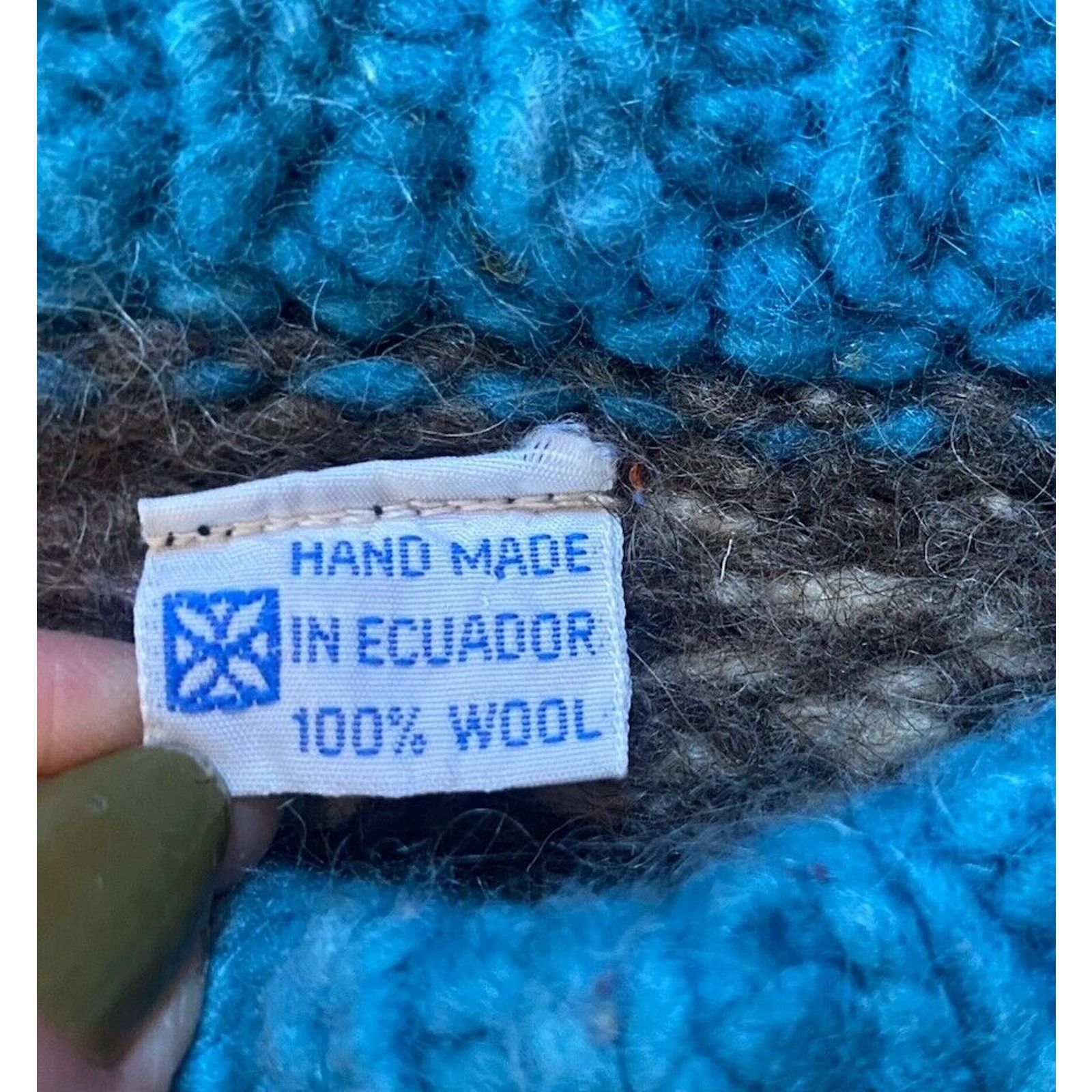 Handmade Wool Ecuador Nordic Handmade Chunky Sweater Mens Women’s M Size M / US 6-8 / IT 42-44 - 2 Thumbnail
