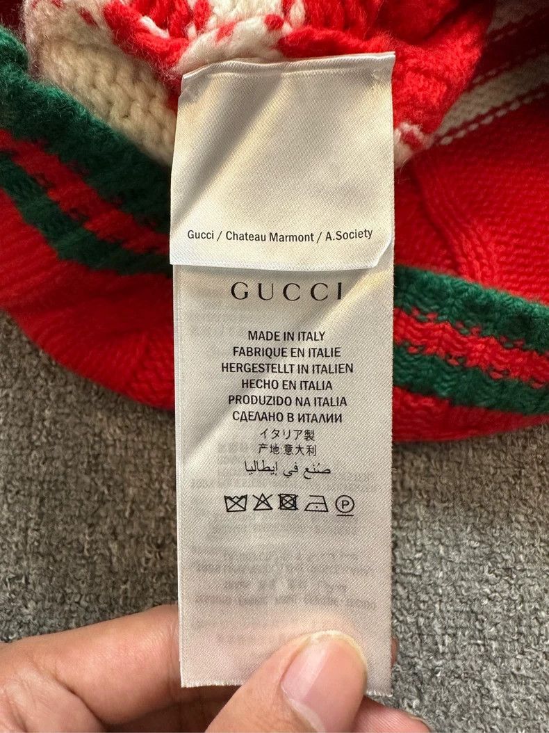 Gucci GucciRed back embroidered slogan knitted cardigan jacket 25 Size US XS / EU 42 / 0 - 5 Thumbnail