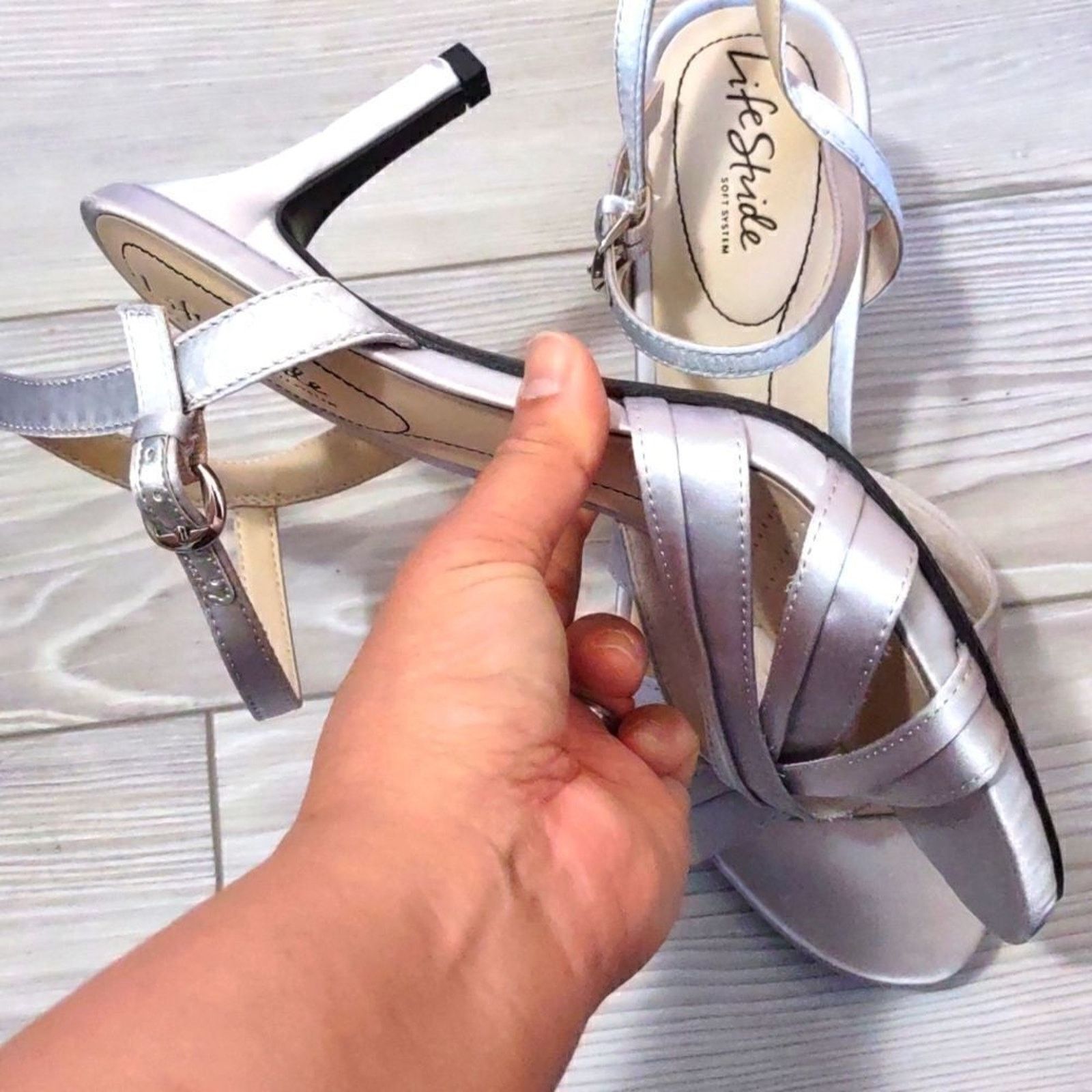 Other (14-2504) Life Stride Women's Open Toe Heels Size 8.5W Size US 8.5 / IT 38.5 - 7 Thumbnail
